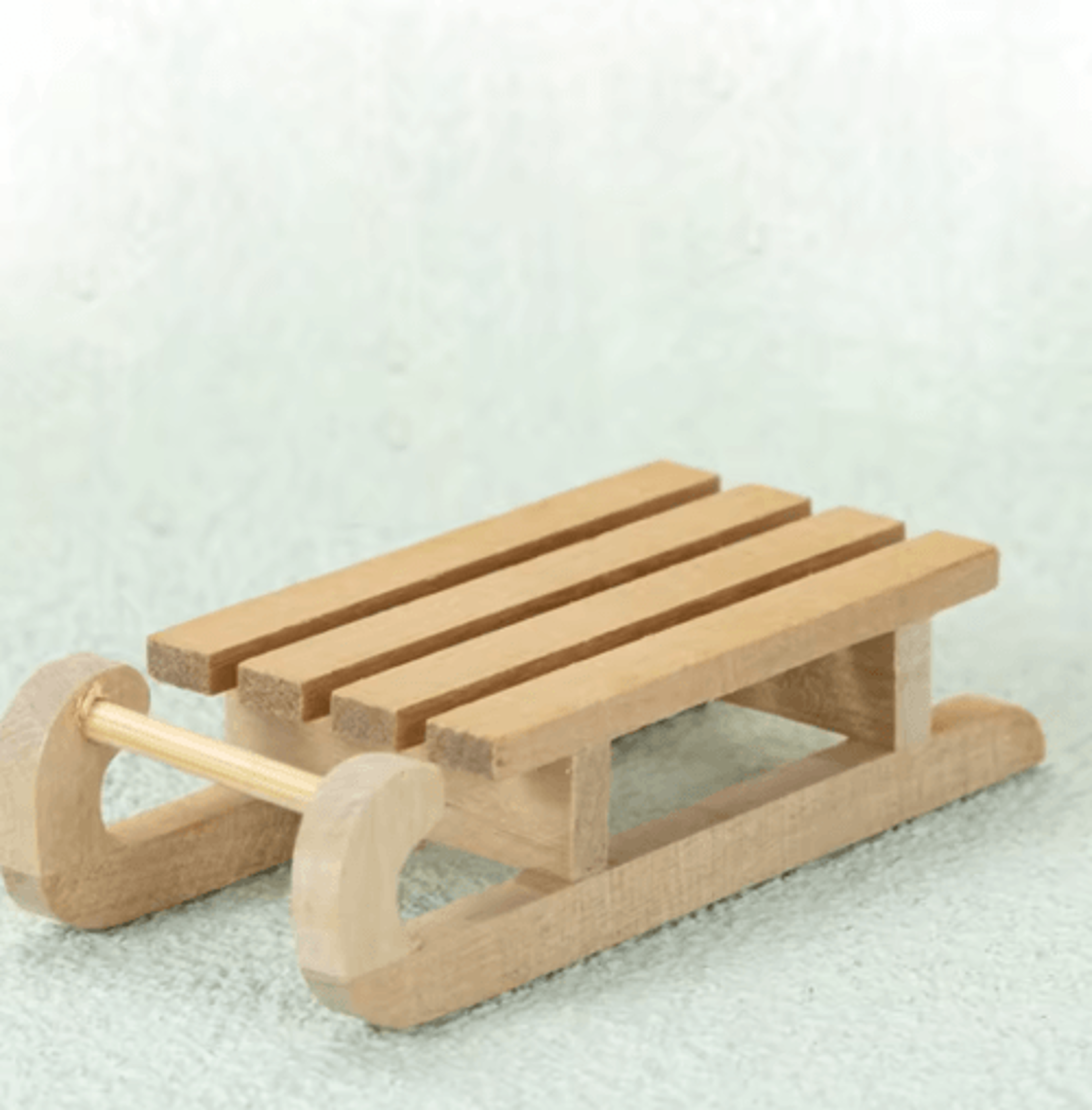 Mini 1 To 12 Scale Wooden Snow Sled Ornament For Dollhouse And Desktop Decor 4