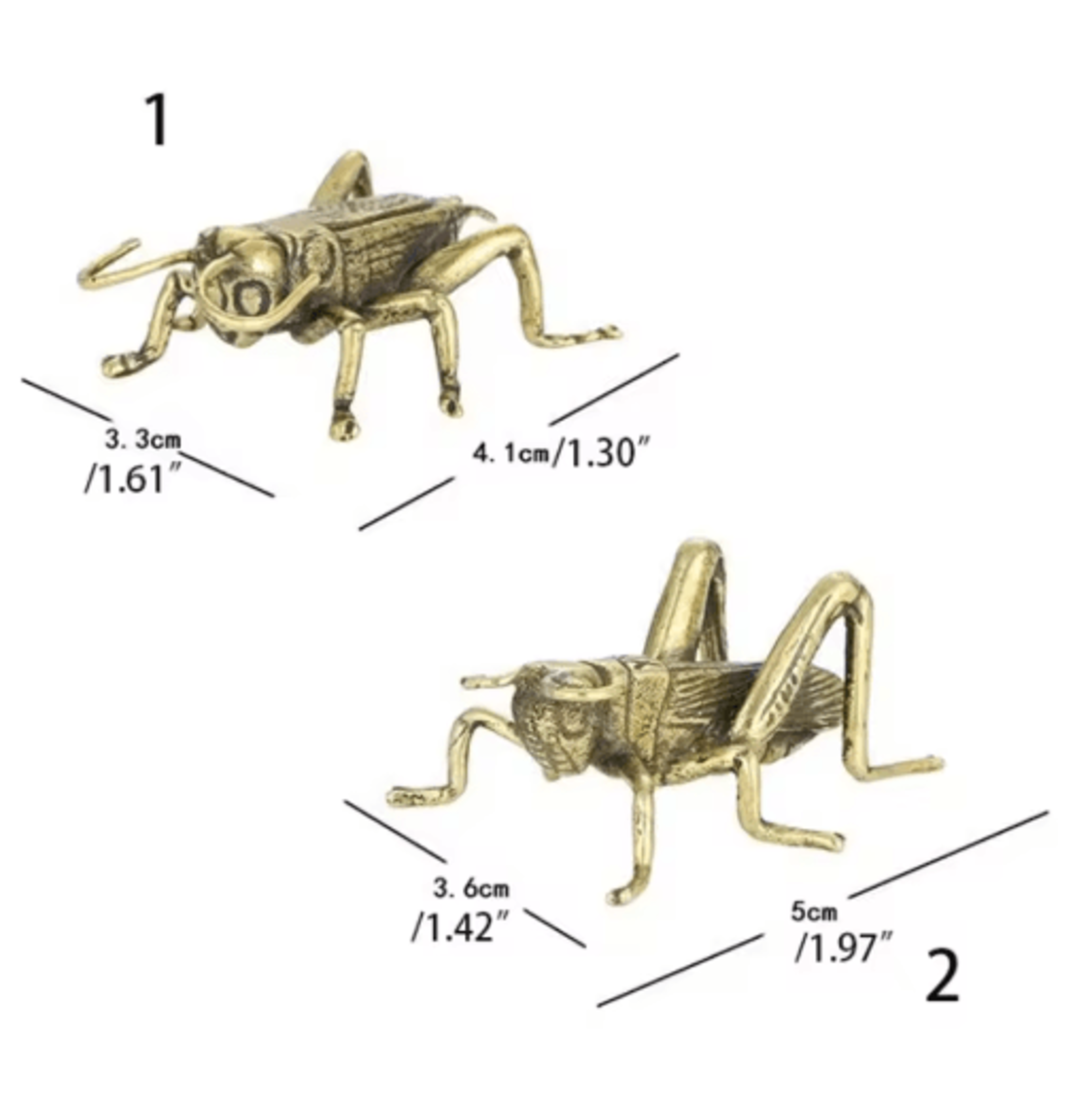 Solid Brass Cricket Miniature Figurine Retro Desktop Ornament 3