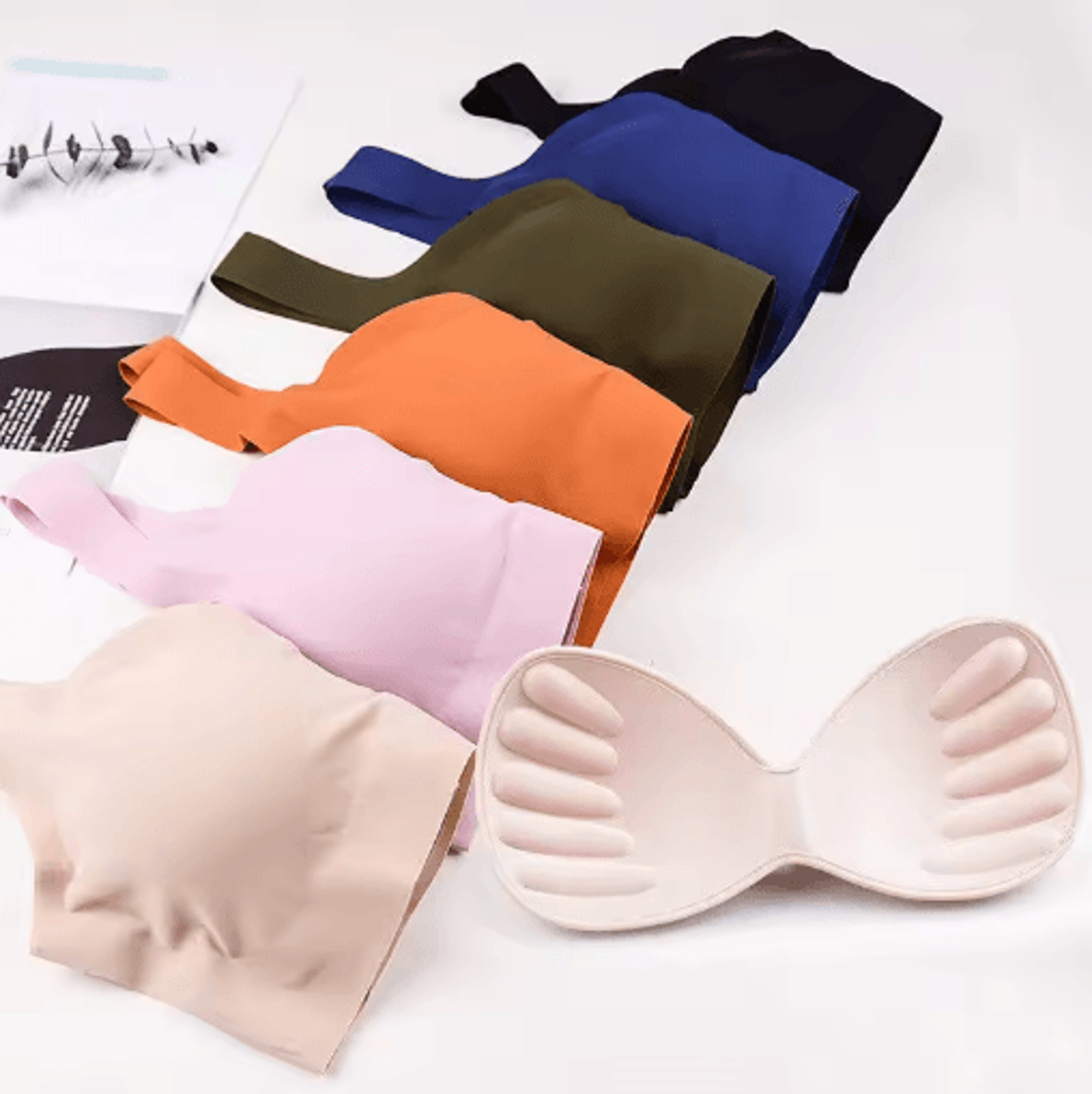 Seamless Ice Silk Wireless Push Up Bra With Removable Pads 8