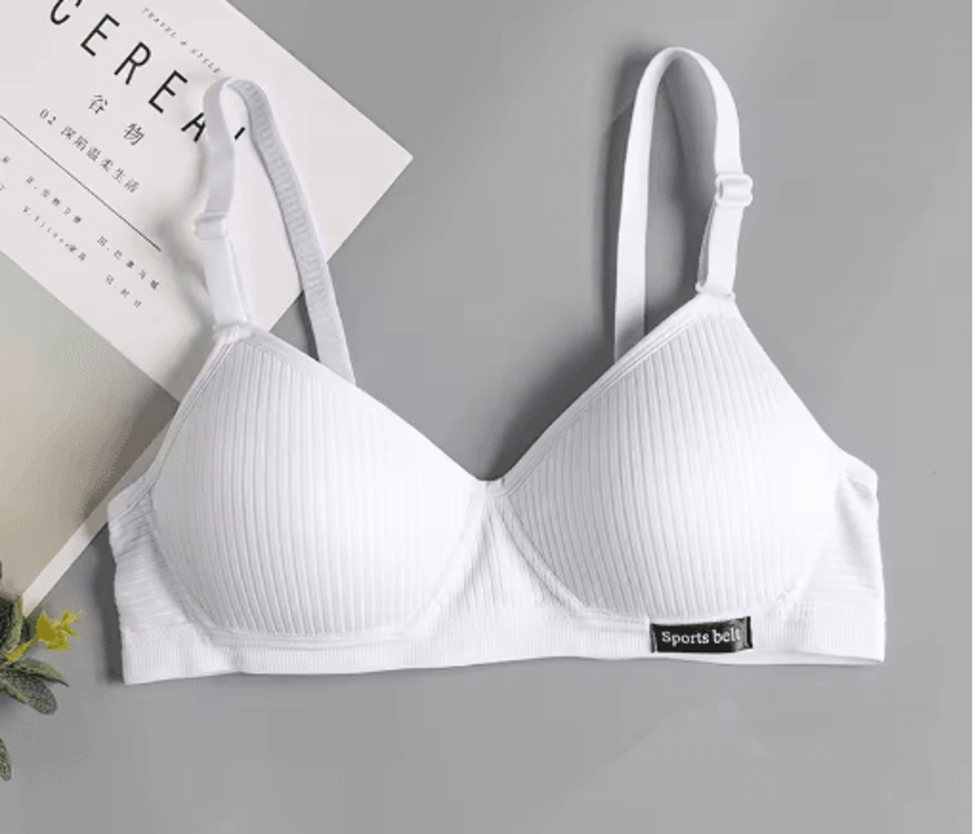 FallSweet Cotton Wireless Bra  Seamless Push Up VShaped Gathering Lingerie For AB Cup 3