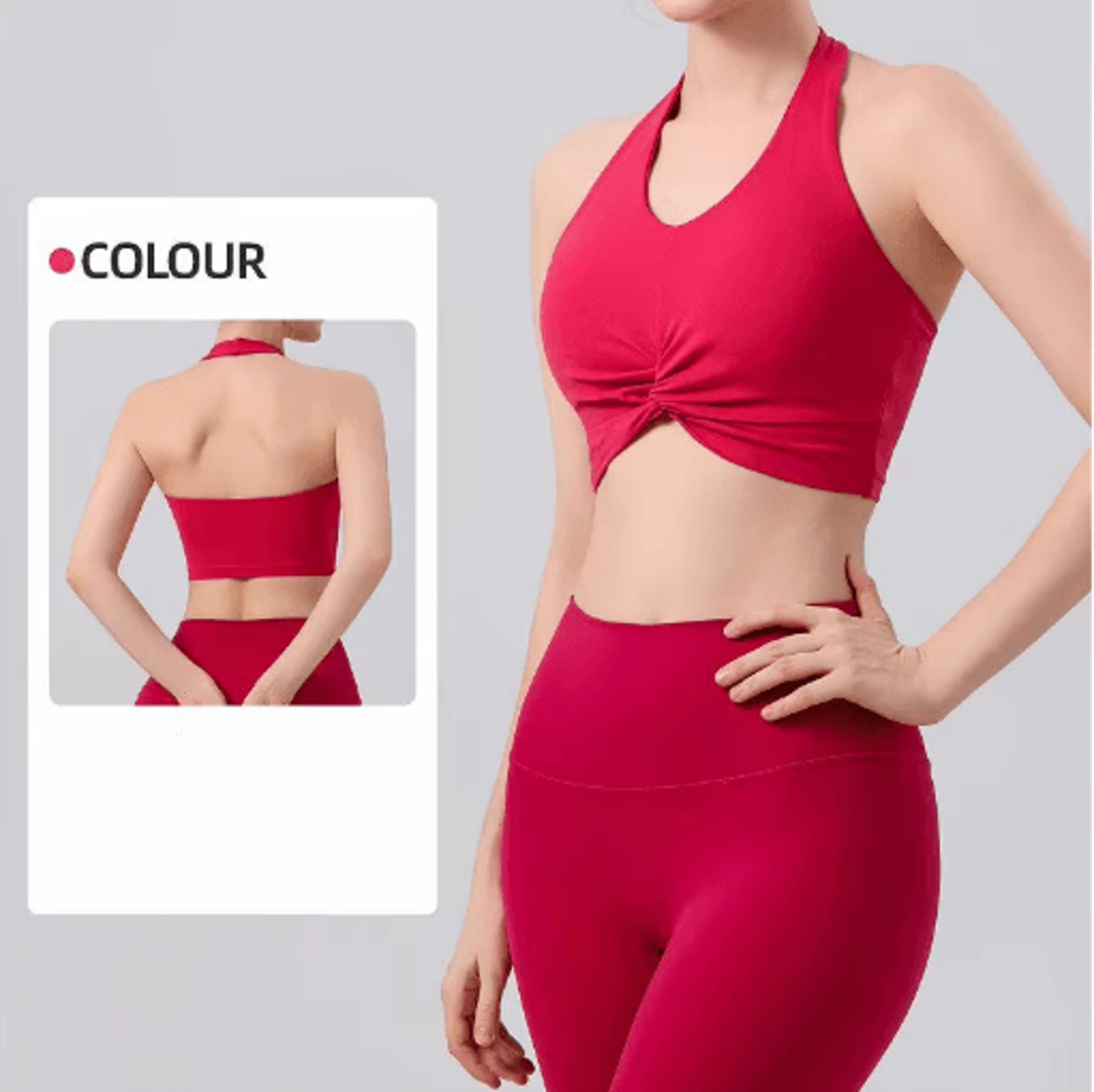 Halter Neck Quick Dry Beauty Back Sports Bra Supportive Running And Yoga Fit 5