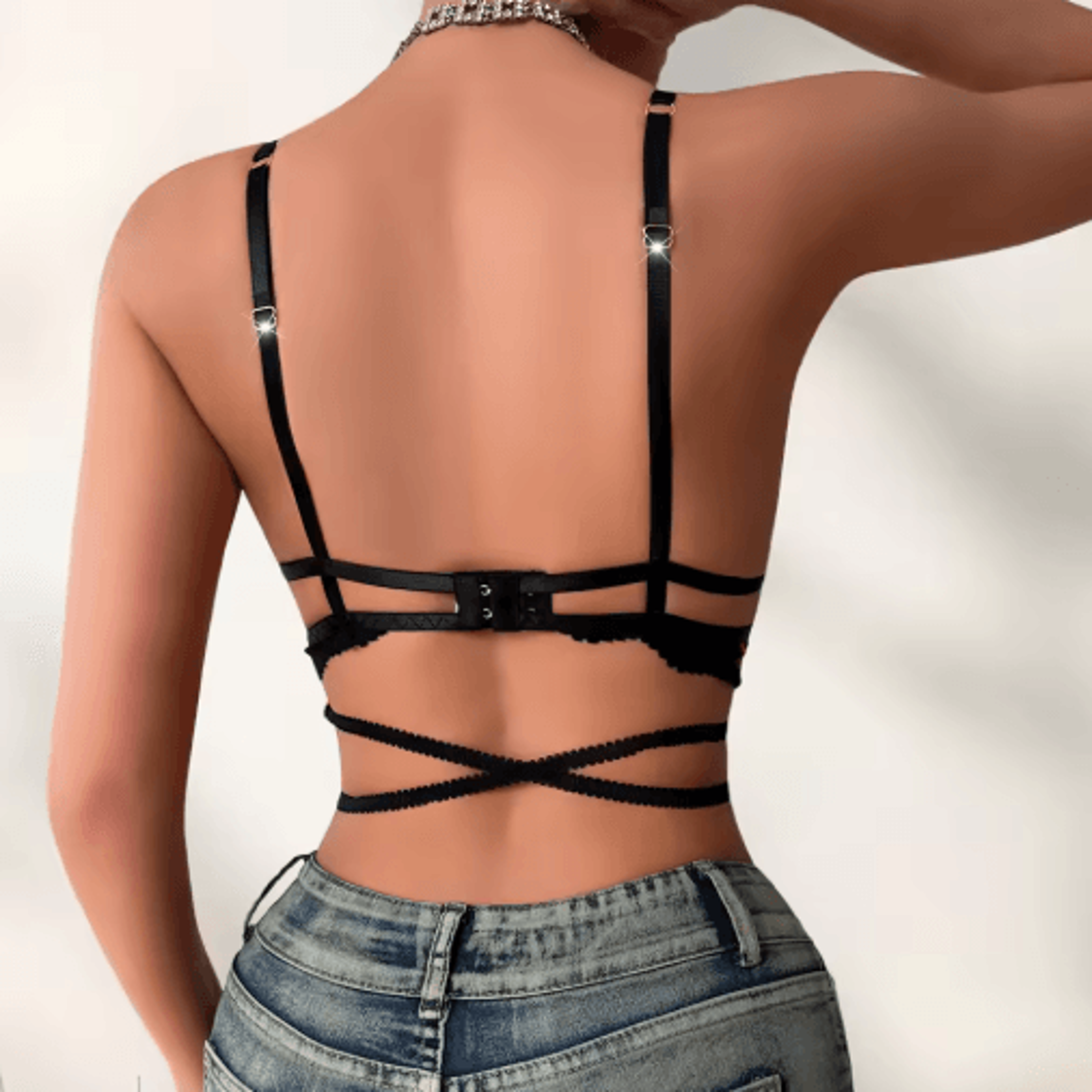 Black Lip Print 3 To 4 Cup Wire Free Sexy Lingerie Bra 6