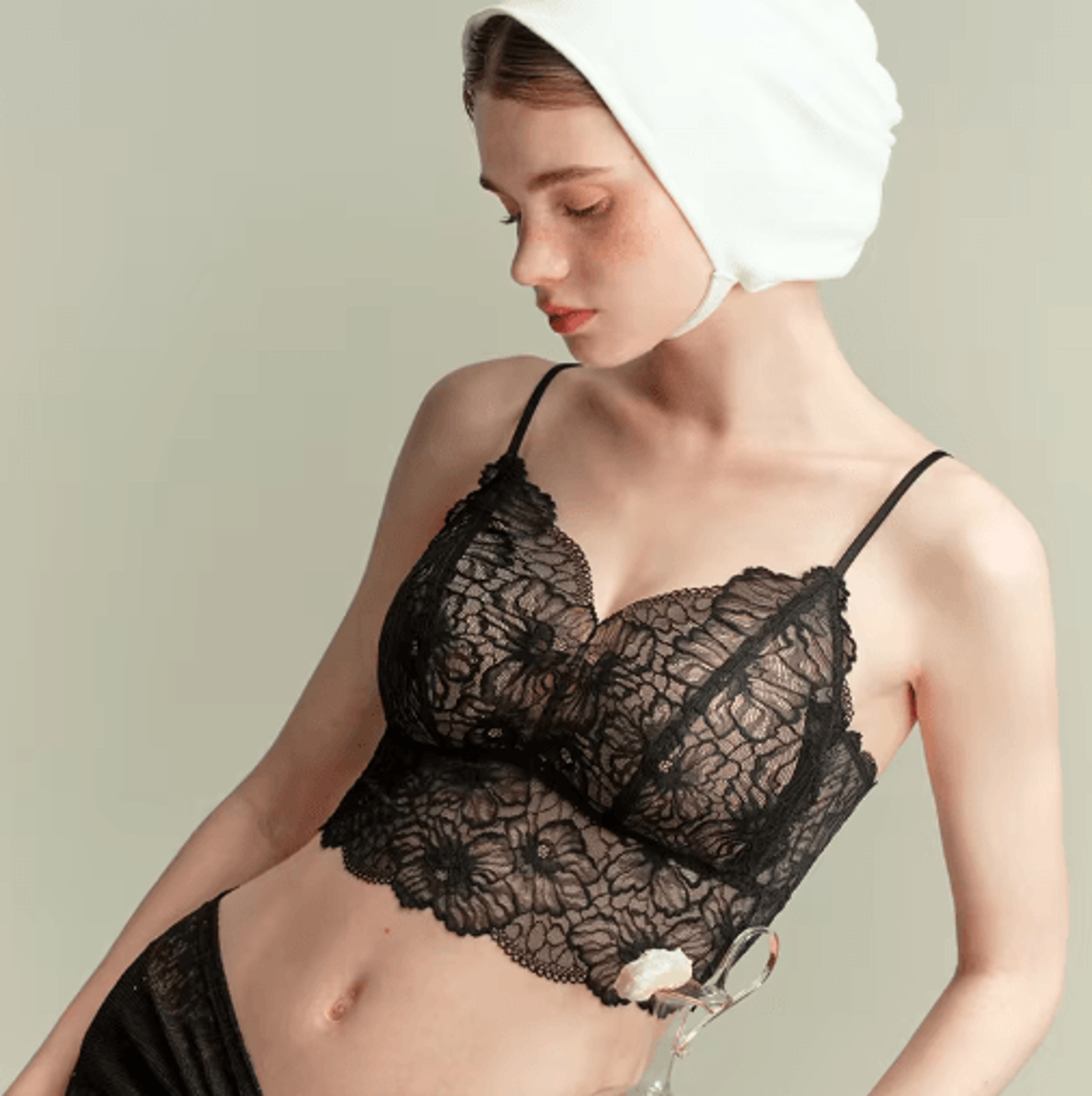 SUJIIN Seamless Lace Wireless Tank Bra Top MX370 1