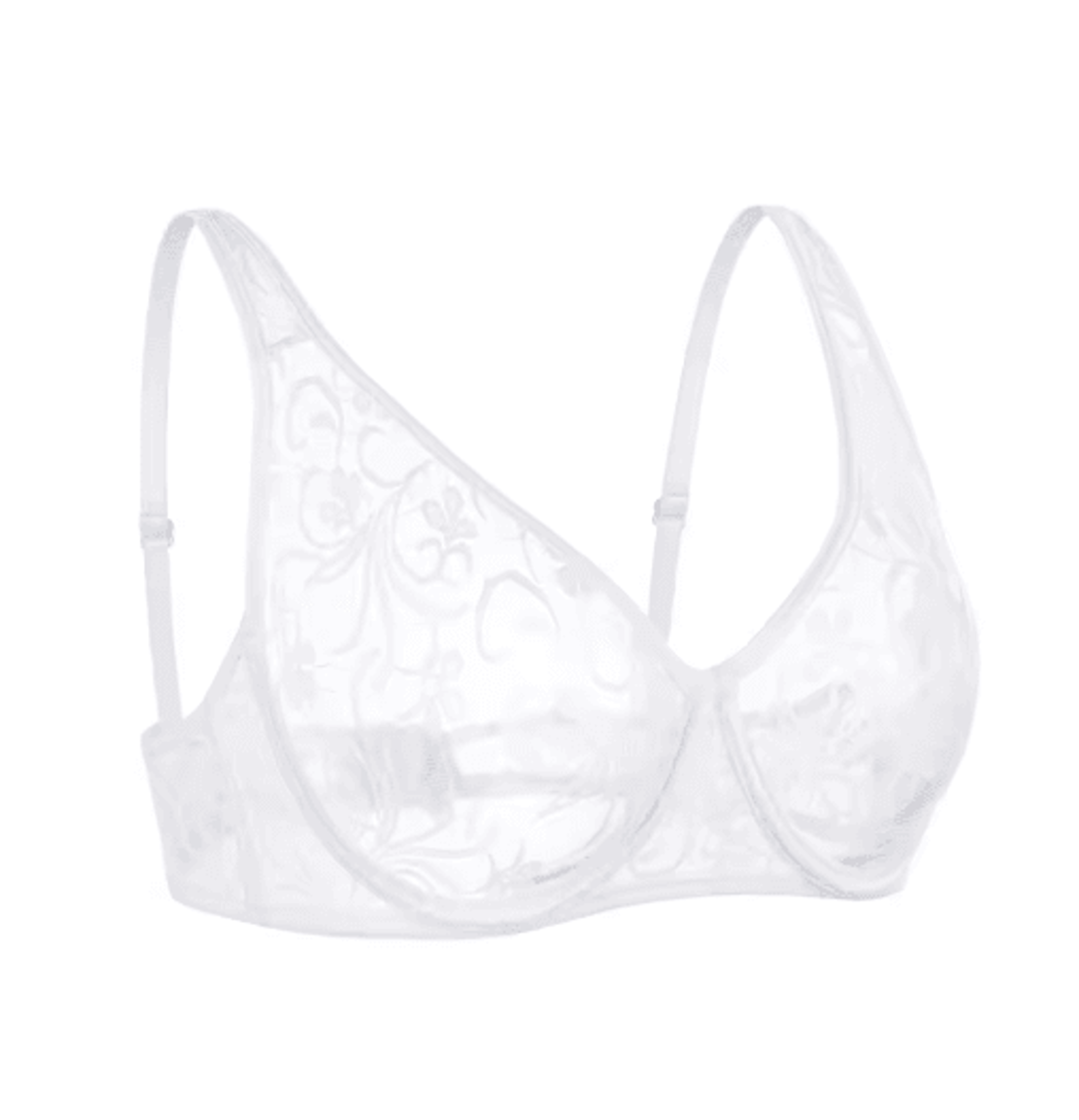 Plus Size Underwired Embroidered Lace Bra With Elegant Hollow Detail 1