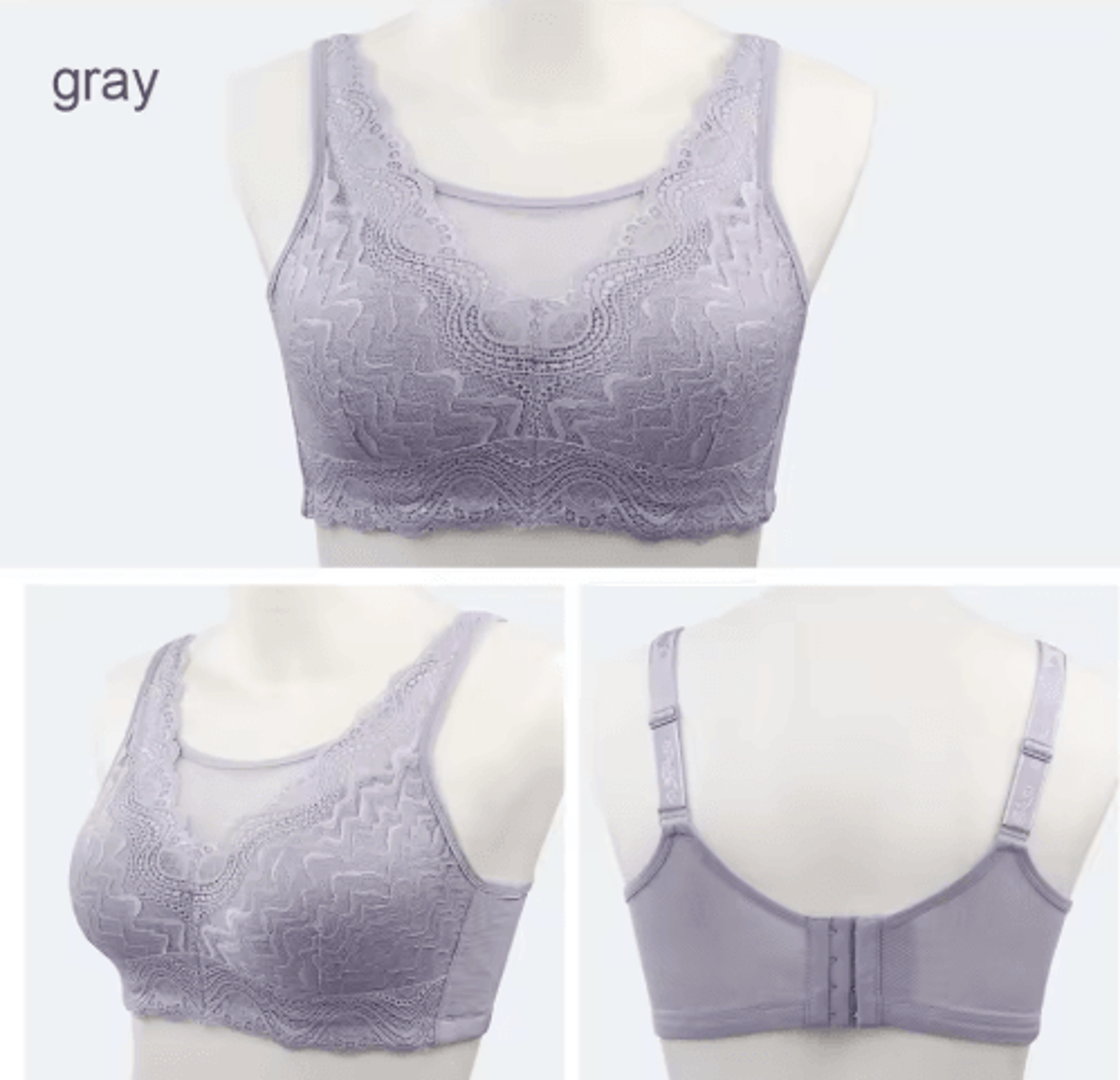 Post Mastectomy Lace Back Wireless Bra With Silicone Padding 2076 4