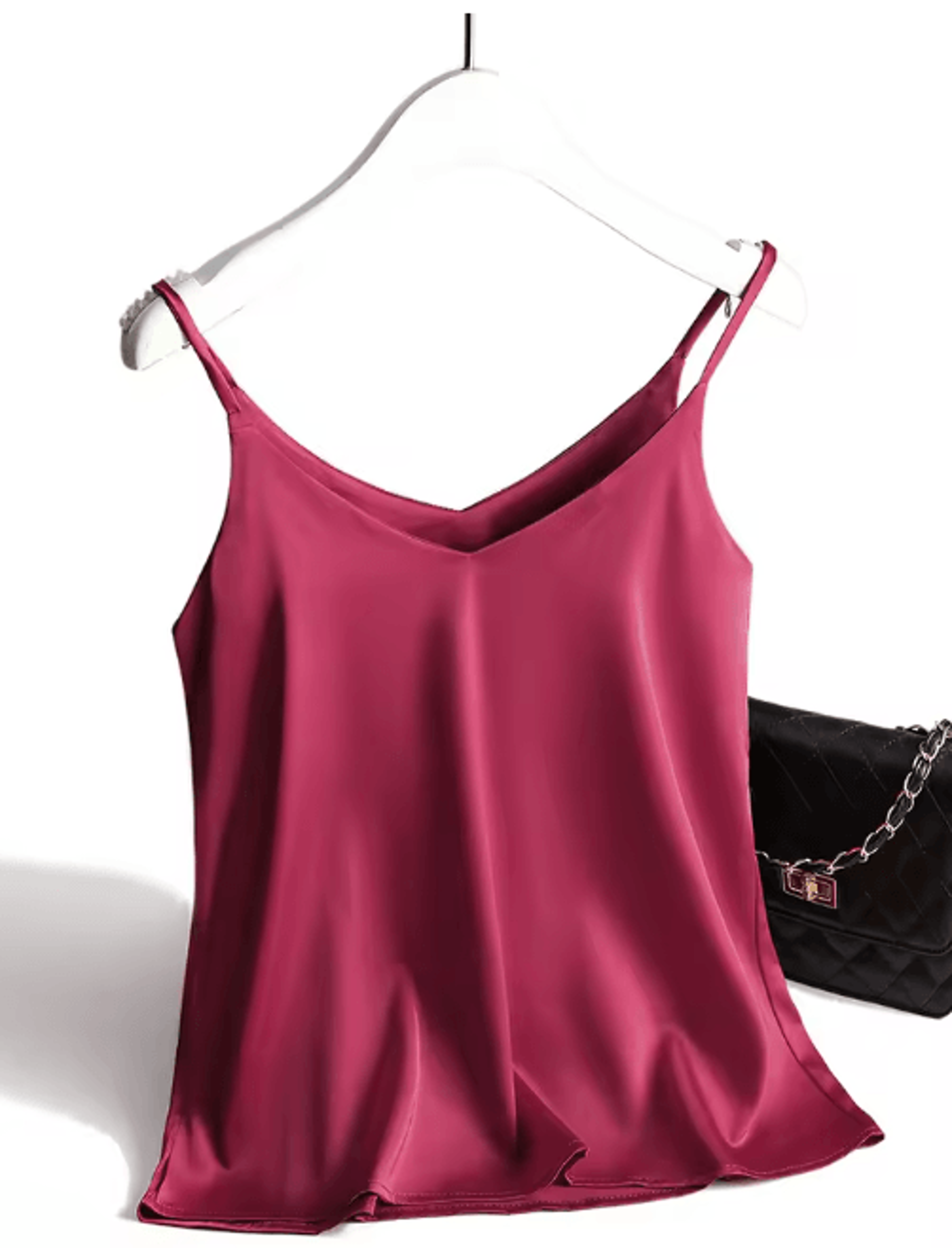 AOSSVIAO Satin Silk Halter V Neck White Spaghetti Strap Cami 2026 1
