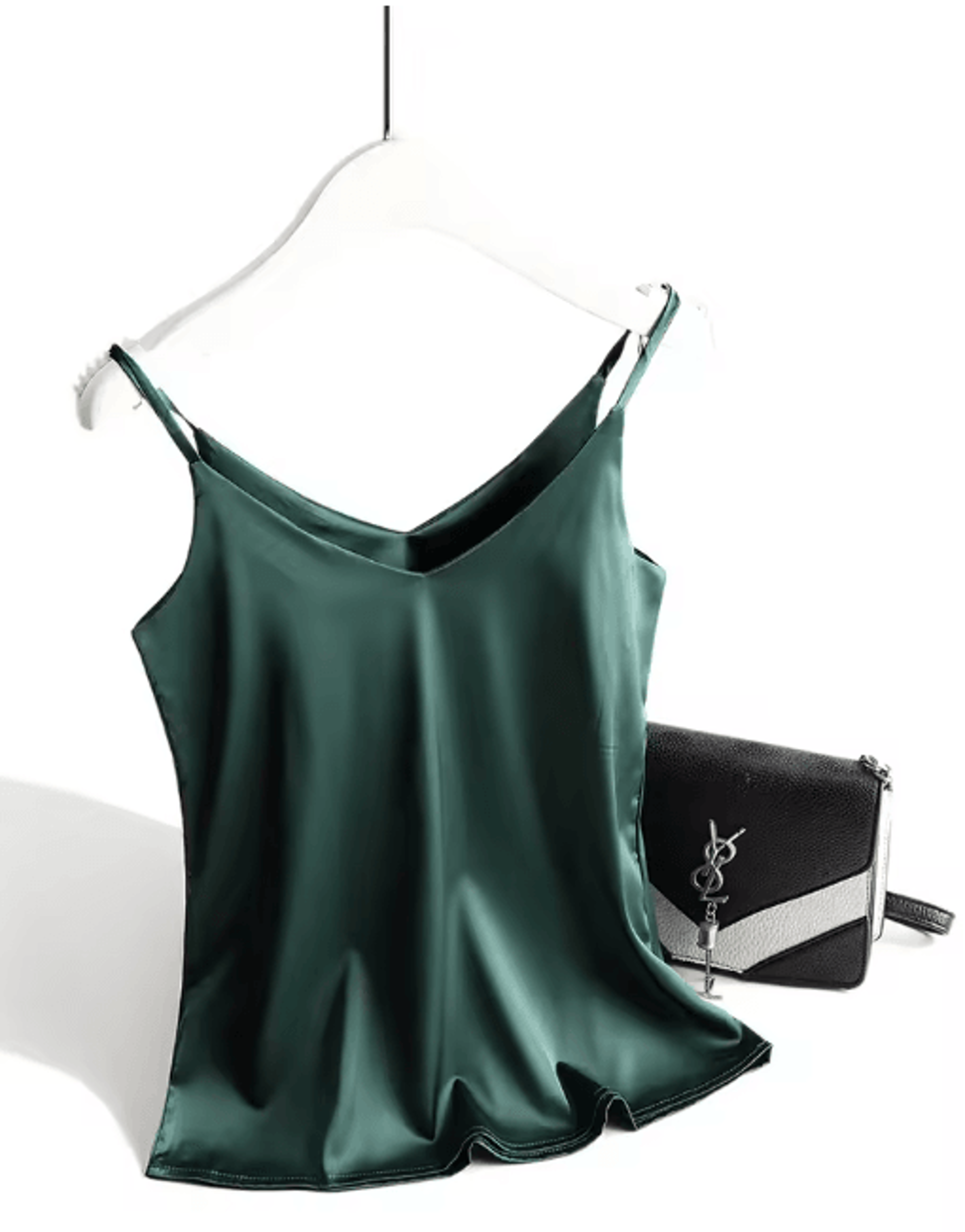 AOSSVIAO Satin Silk Halter V Neck White Spaghetti Strap Cami 2026 4