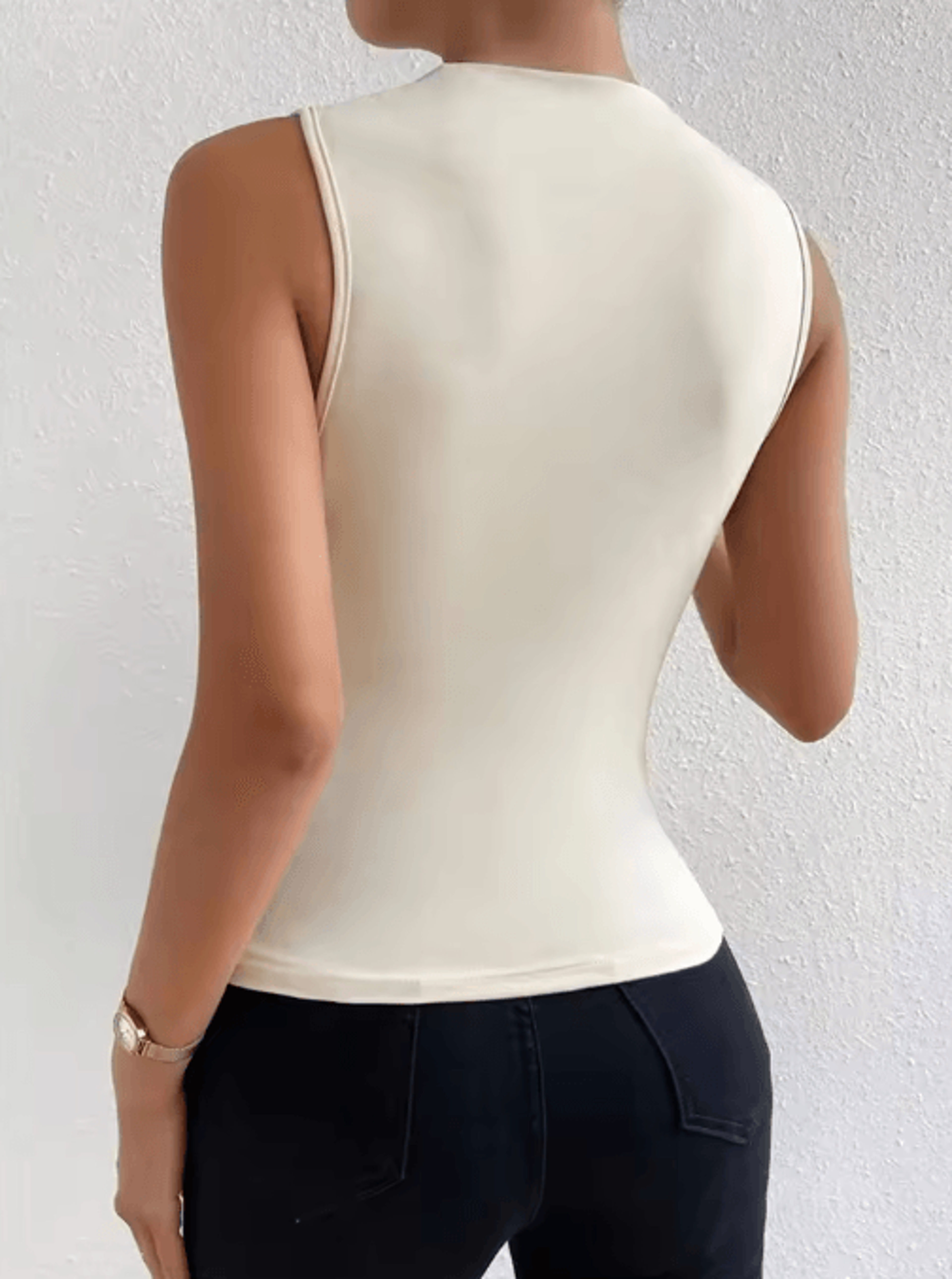 Mock Neck Ruched Sleeveless Tank Top  Summer 2024 Y2K Street Style 8