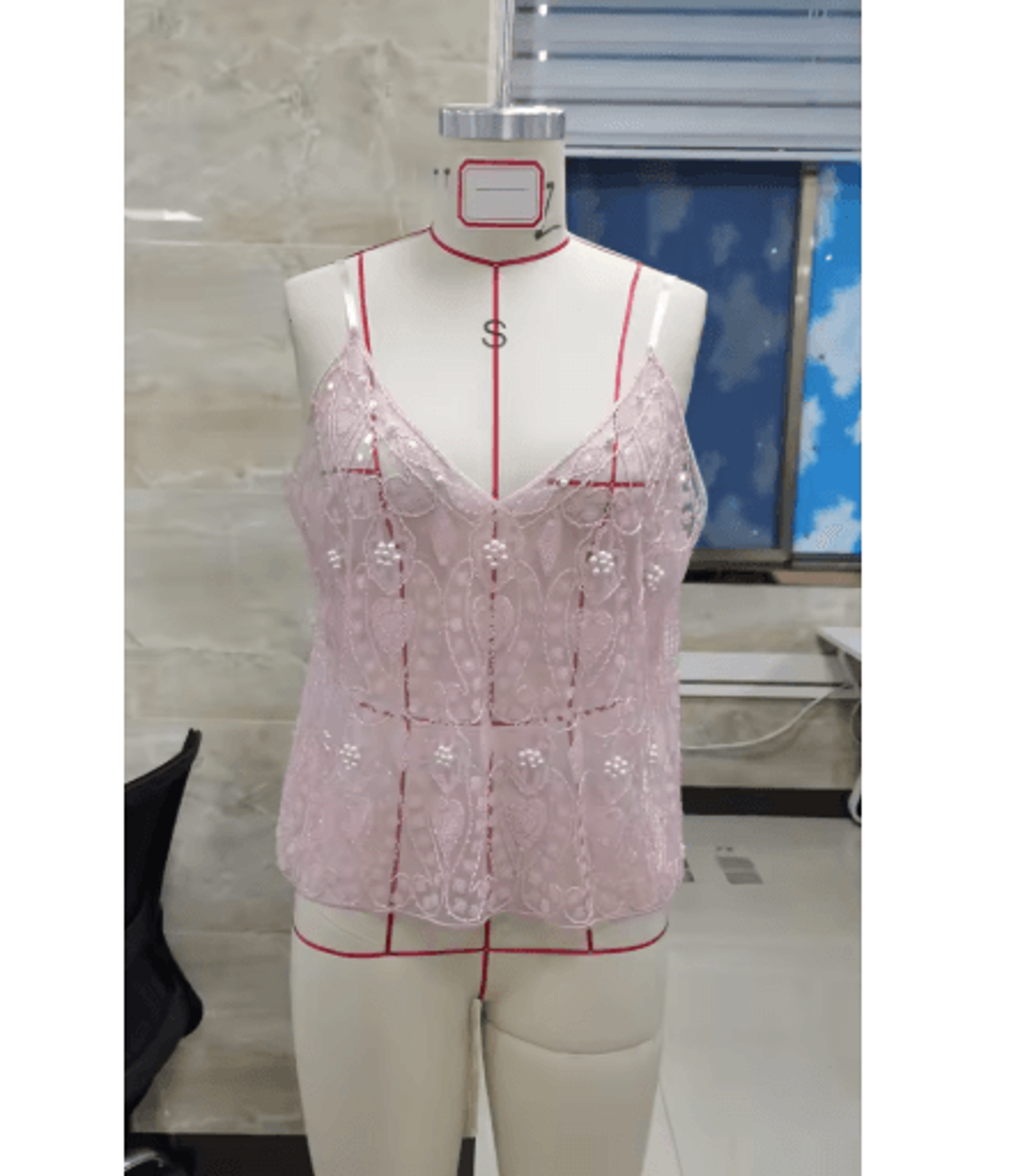 Puloru Sequin Beaded Flower Camisole  Open Back Chic Summer Top 2