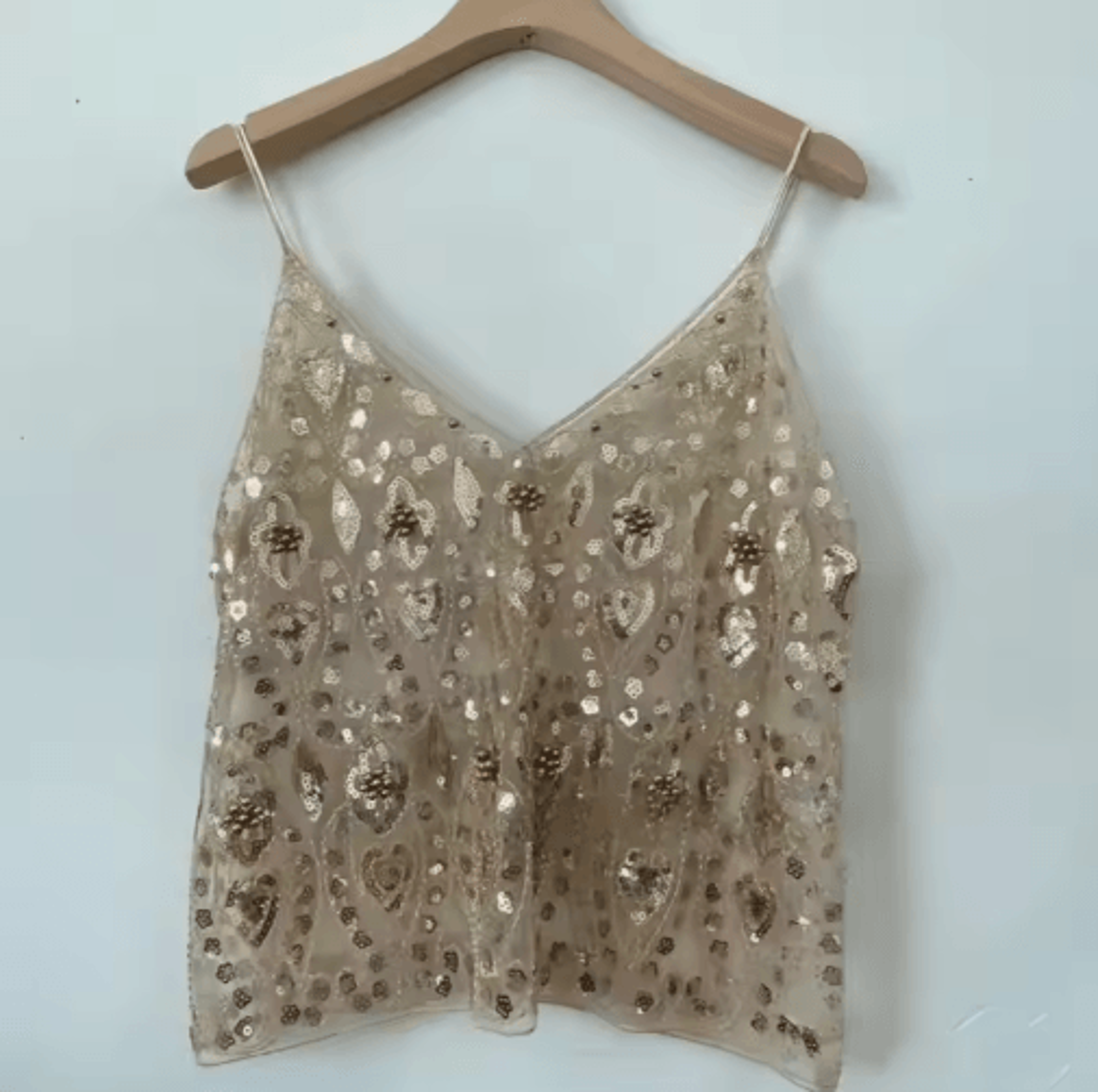 Puloru Sequin Beaded Flower Camisole  Open Back Chic Summer Top 3