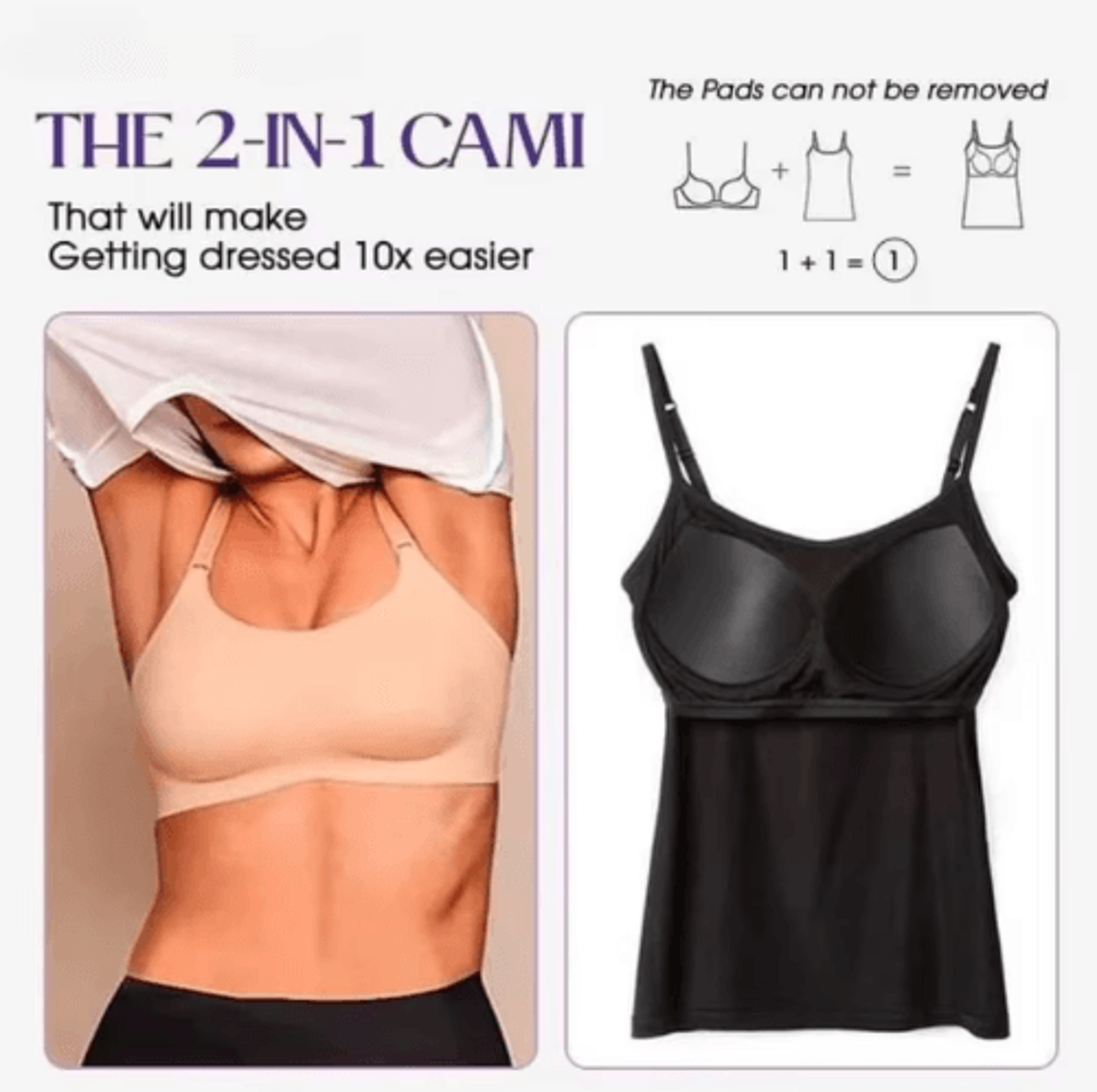 2024 Padded Bra Spaghetti Strap Camisole  Supportive Solid Summer Tank For Women 10