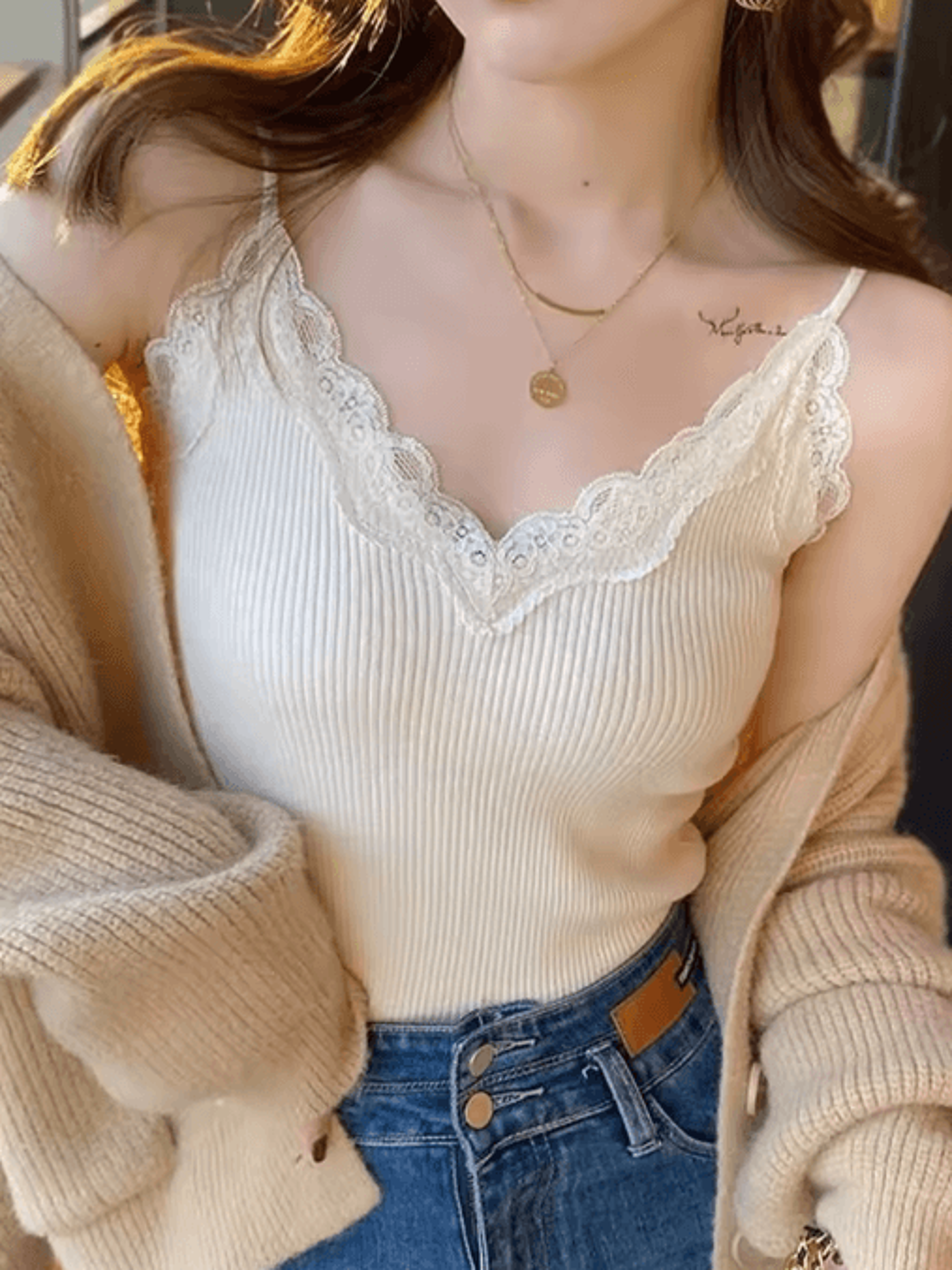 Lace Cropped Coquette Tank  Korean Style Y2K Summer Cami For Women 3