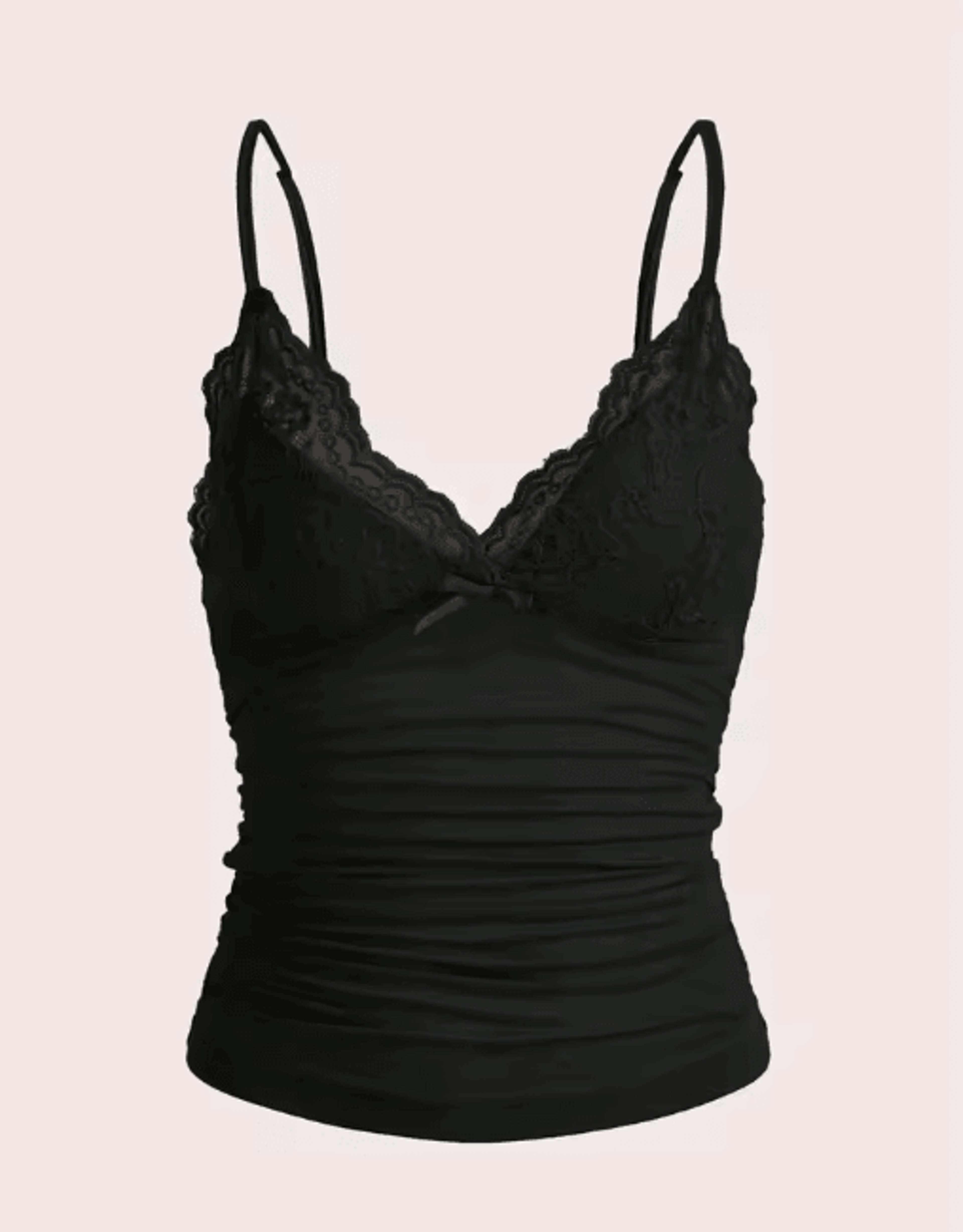 Contrast Lace Bow Front Crop Cami Y2K Backless Grunge Punk Top For Women 2
