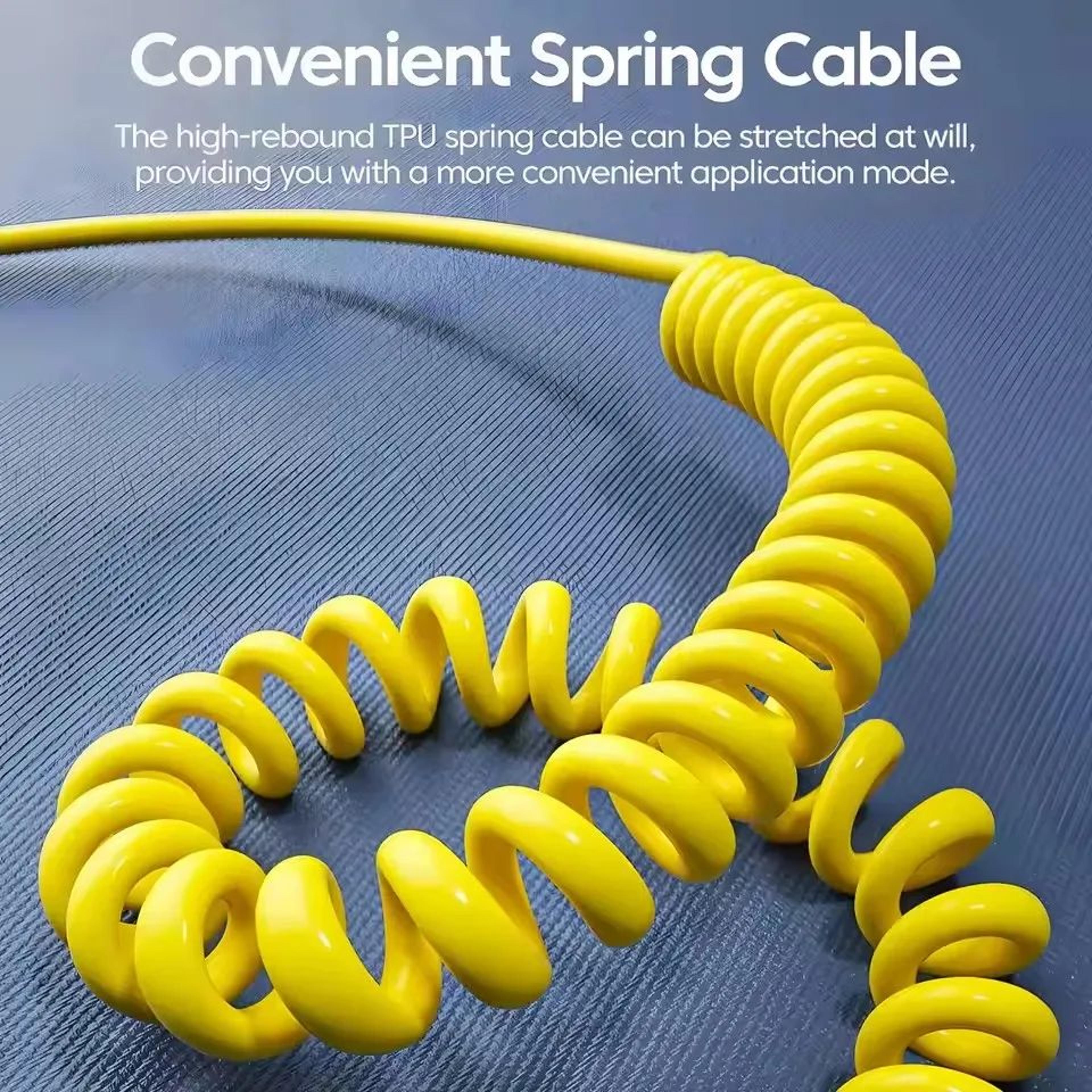 15M 65W 4 In 1 Fast Charging Cable Zinc Alloy USB C PD Spring Data Cable For IPhone Samsung Xiaomi 3