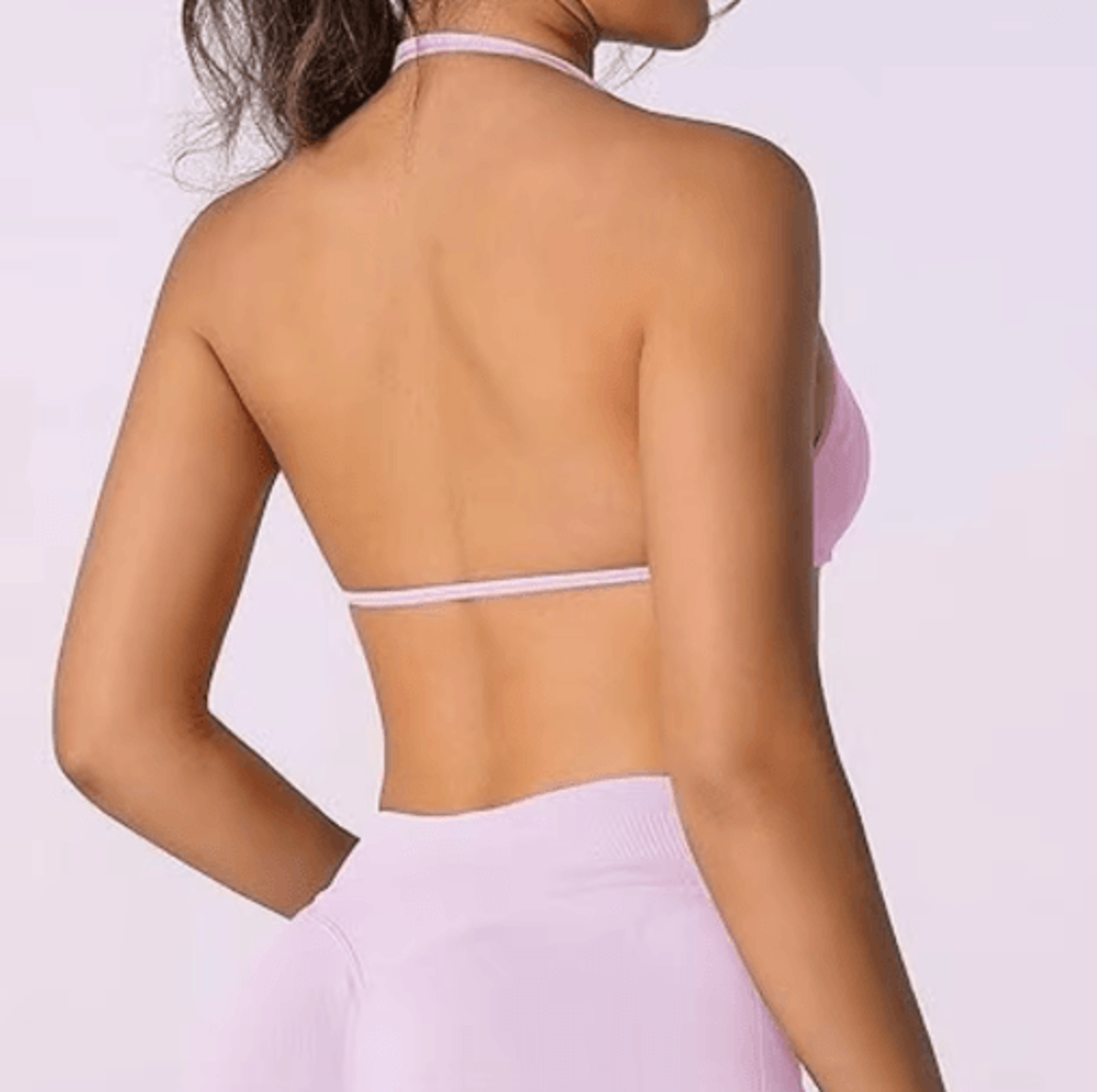 Strappy Halter High Support Sports Bra Seamless Scrunch Yoga Crop Top For Women 14