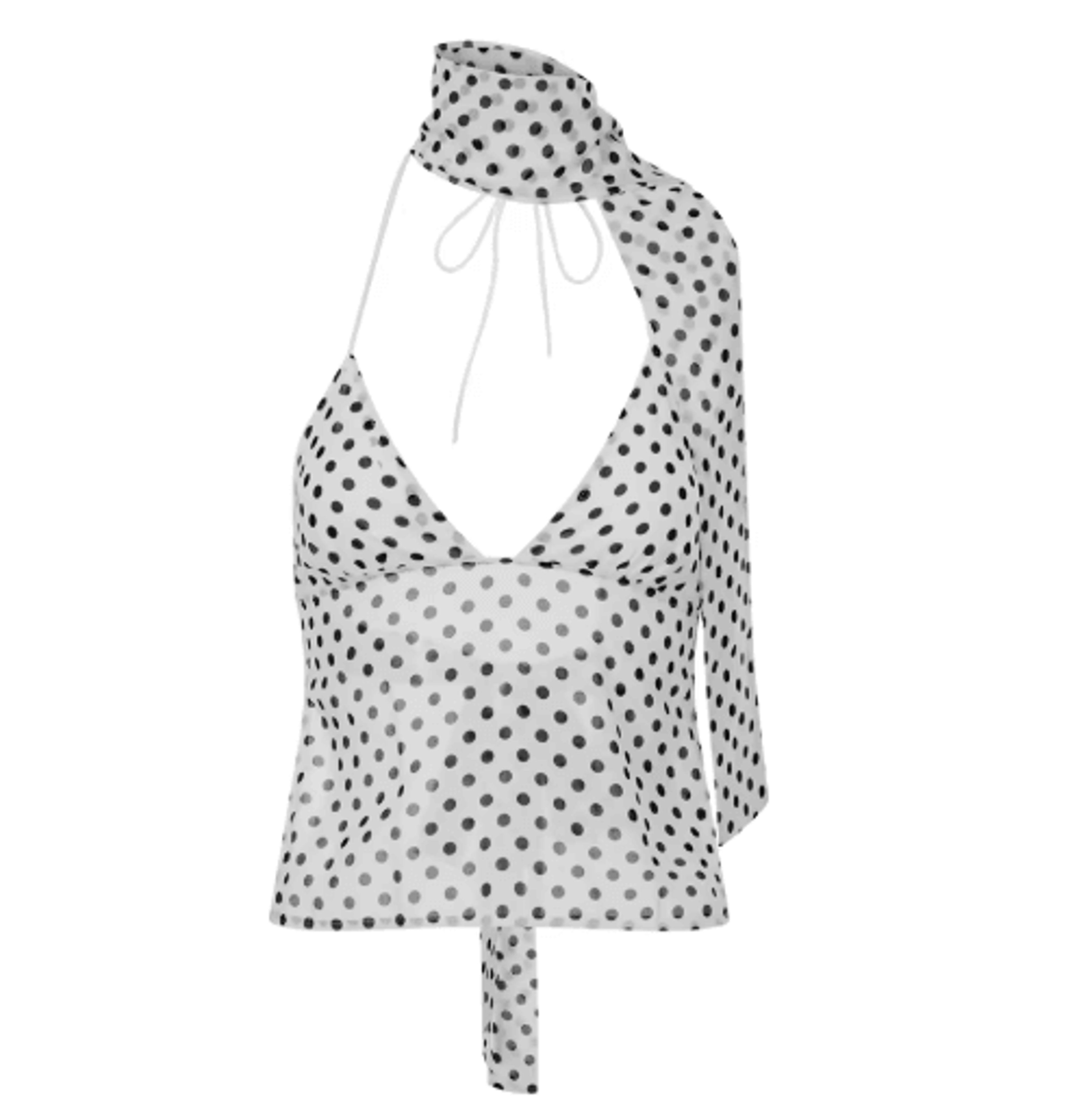 Gaono Polka Dot Halter Crop Cami Backless V Neck Y2K Coquette Tank Top 5