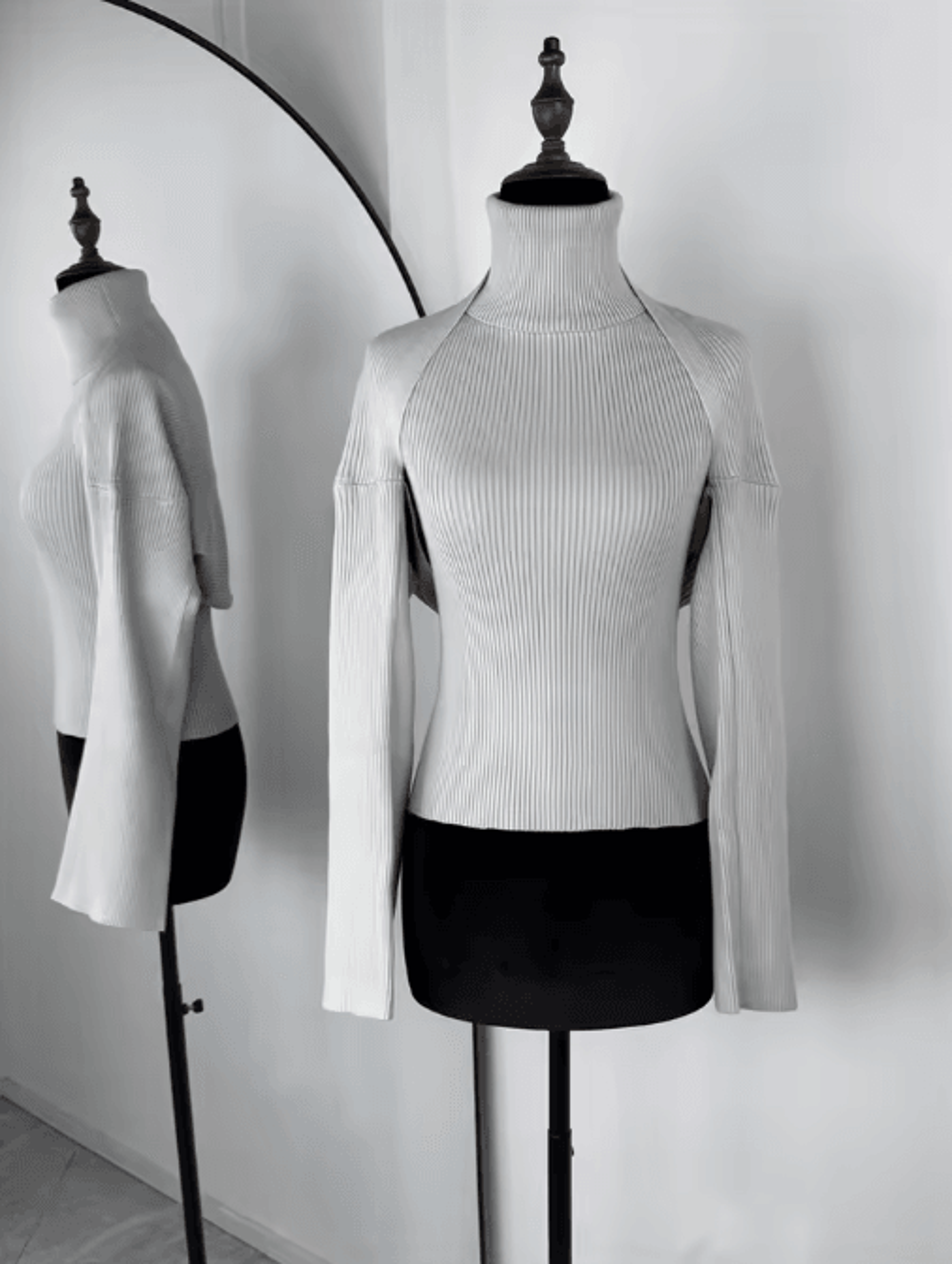 Trendix 2 Piece Knit Tank Top Set High Neck Vest And Long Sleeve Shawl Outfit 11