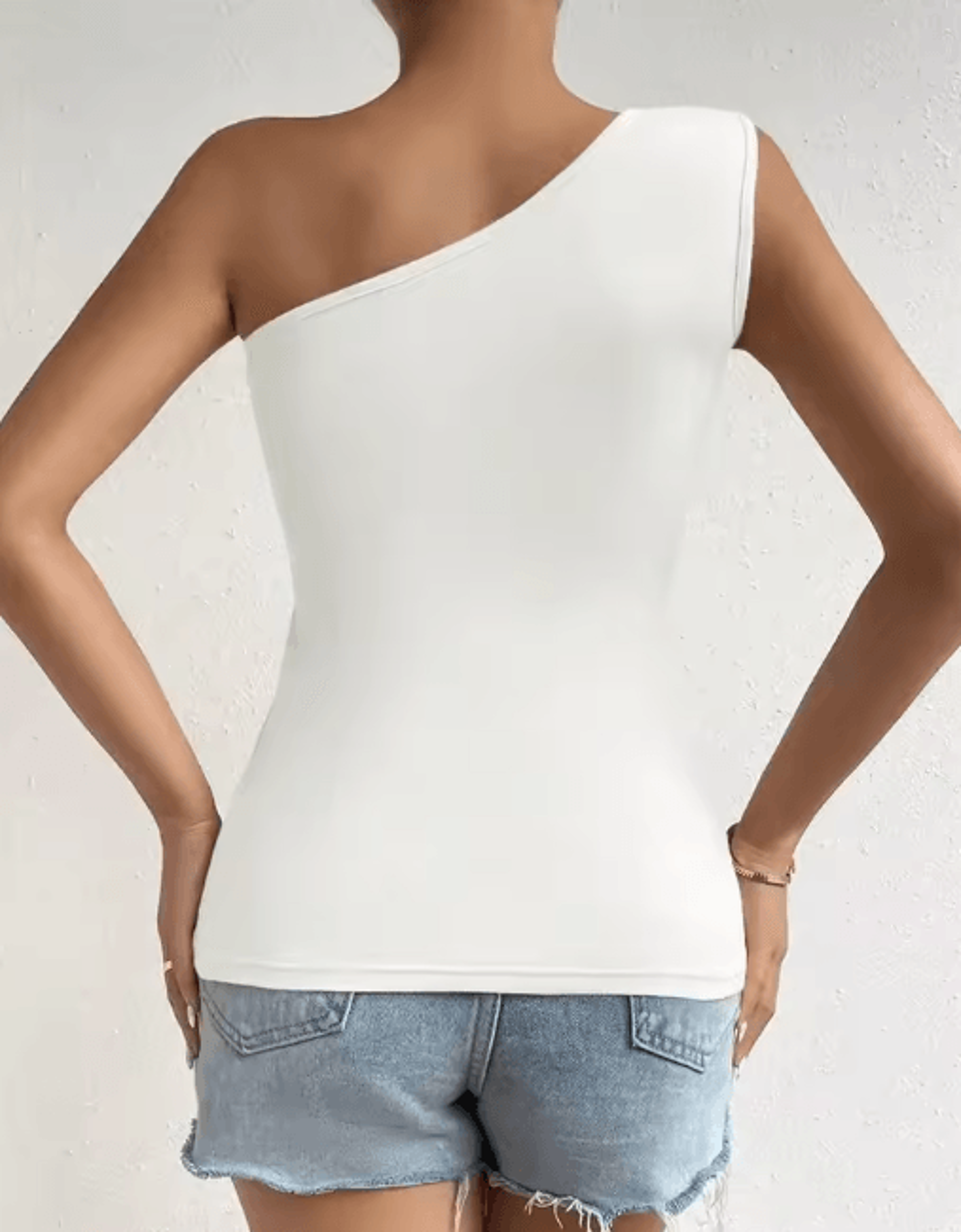 One Shoulder Pleated Tank Top Ruched Summer Streetwear Blouse 7