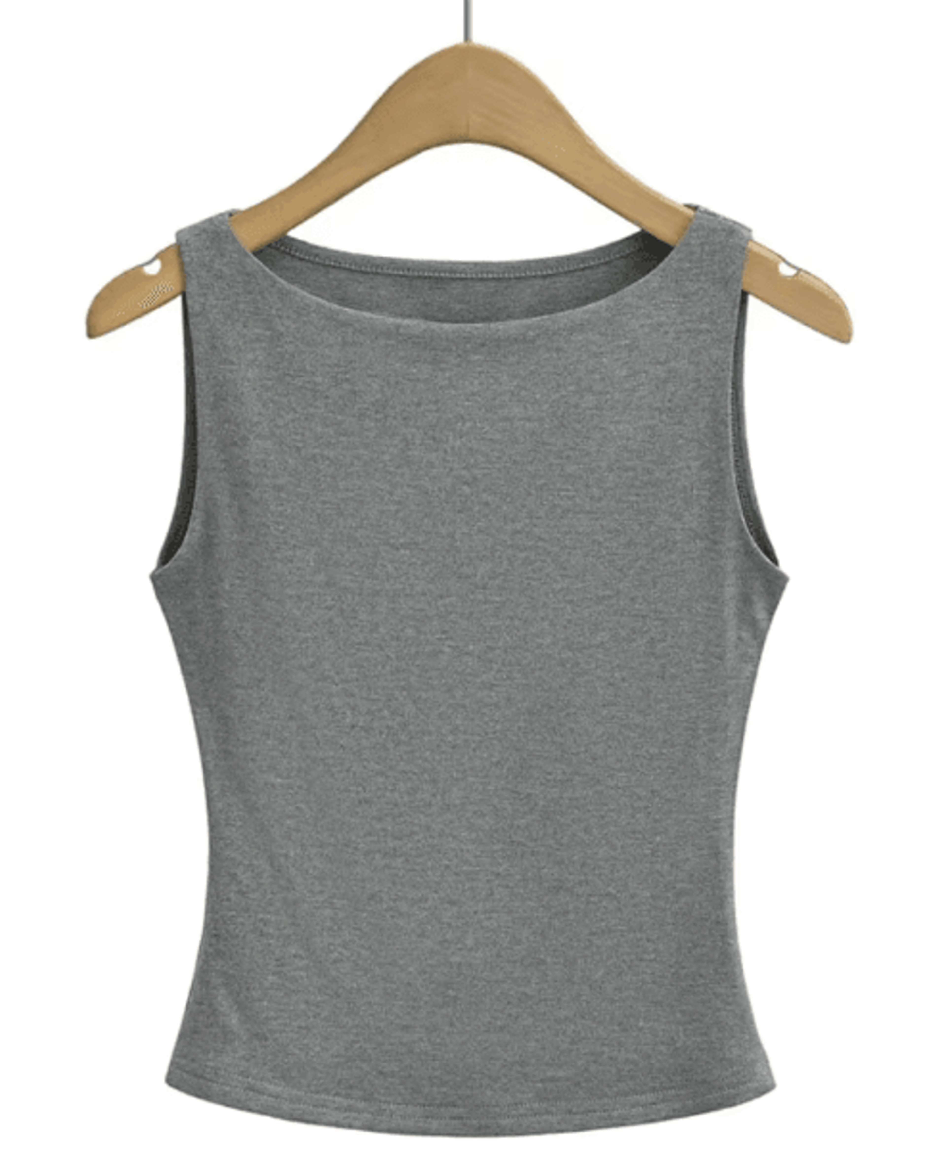 Womens Double Layer Boat Neck Tank Soft Slinky Sleeveless Top 4