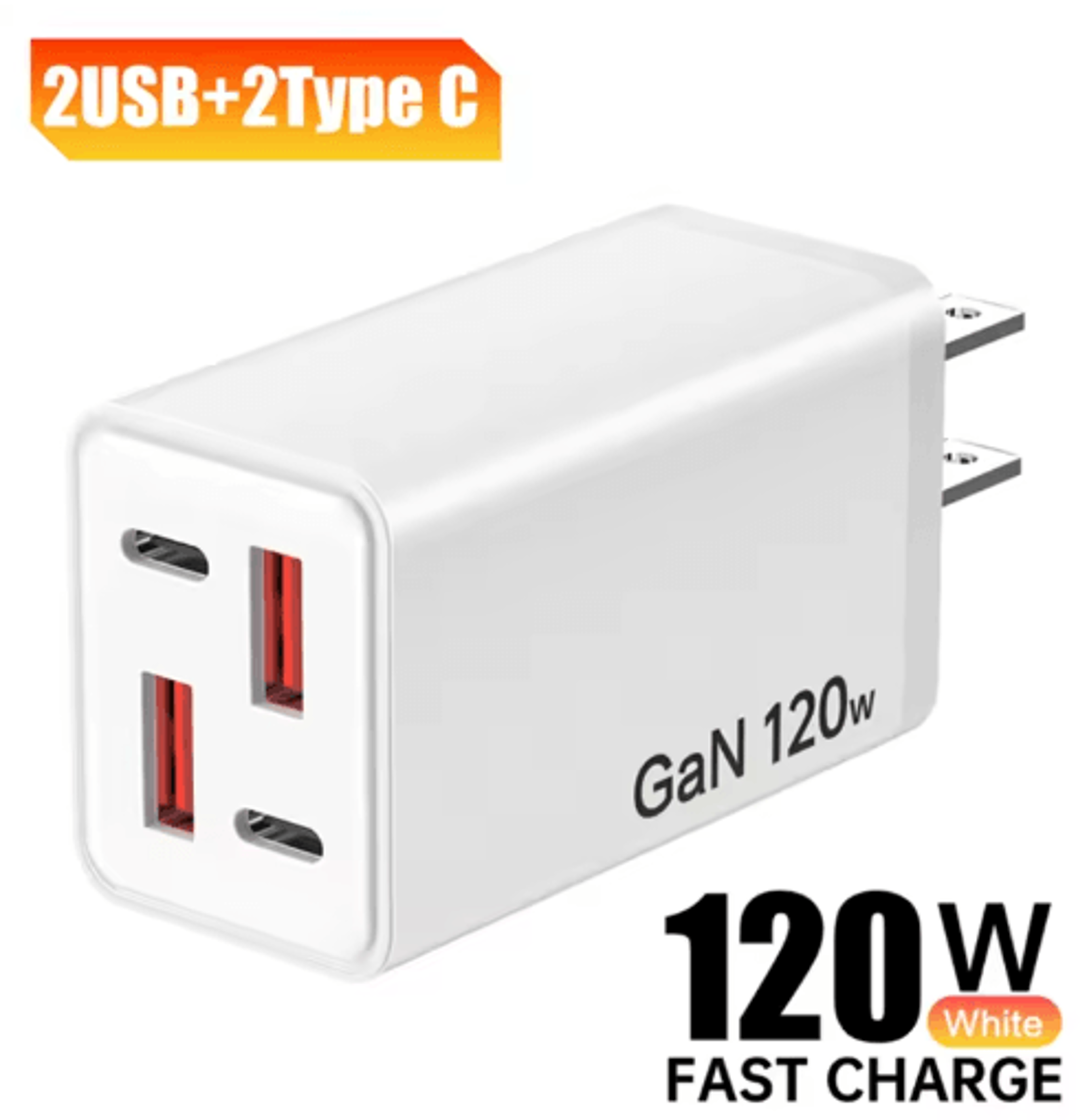 120W 4 Port USBC Fast Wall Charger With Data Cable 5