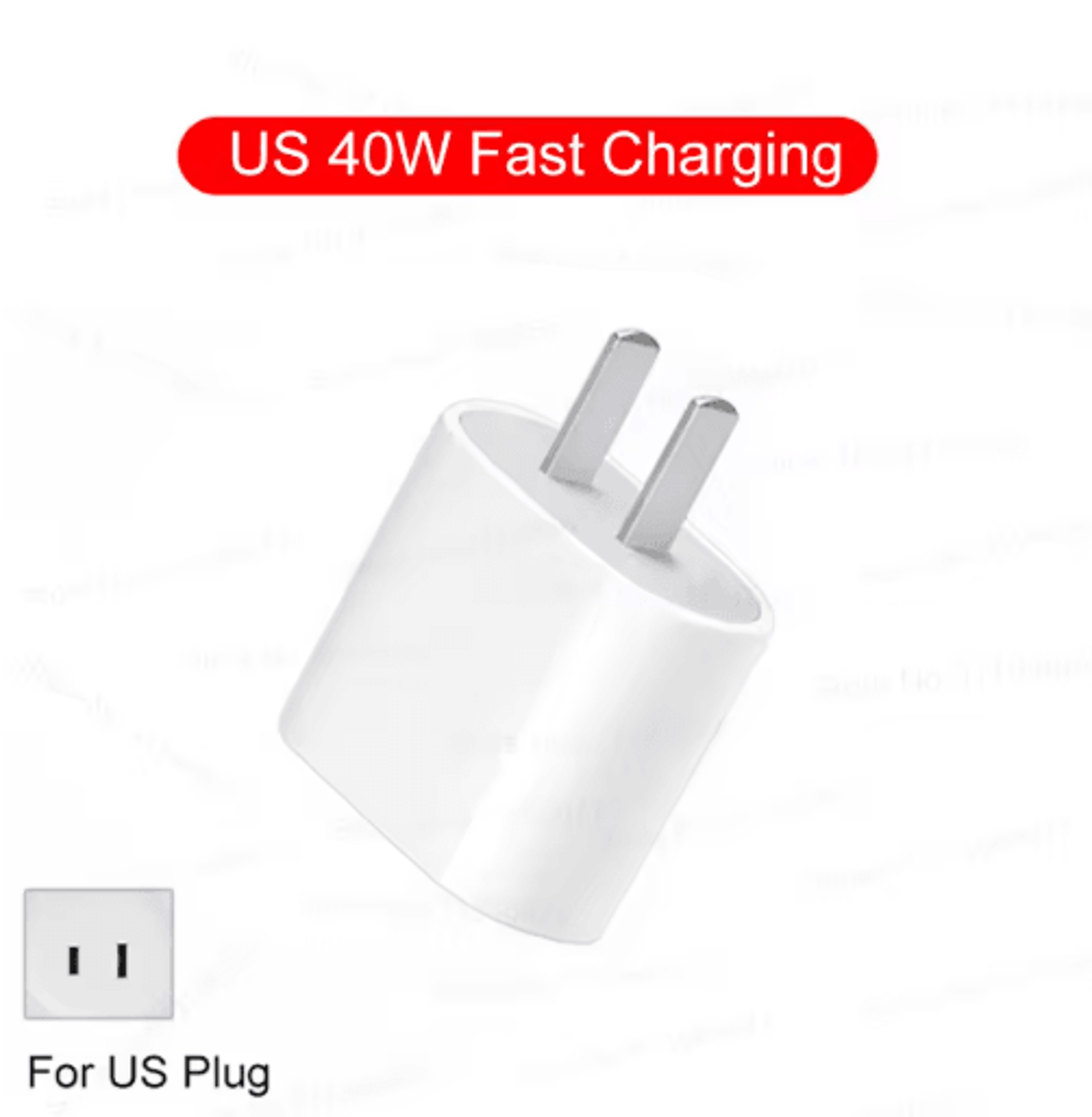 40W PD USB C Fast Charger With Type C Cable For IPhone And IPad 10