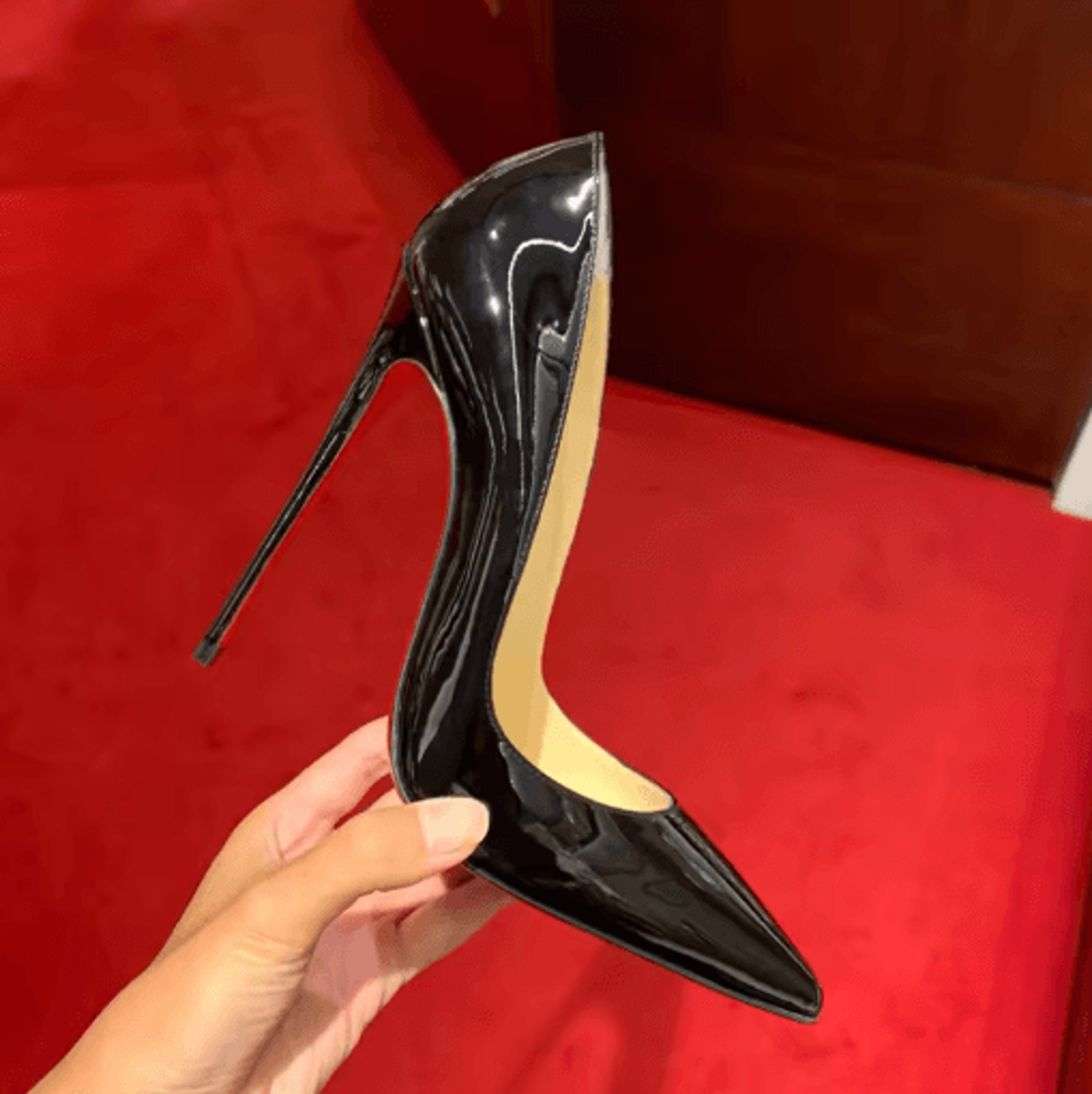 Classic Patent Leather Stiletto Pumps 10cm To 12cm Nude Work Heels 33t O 46 6