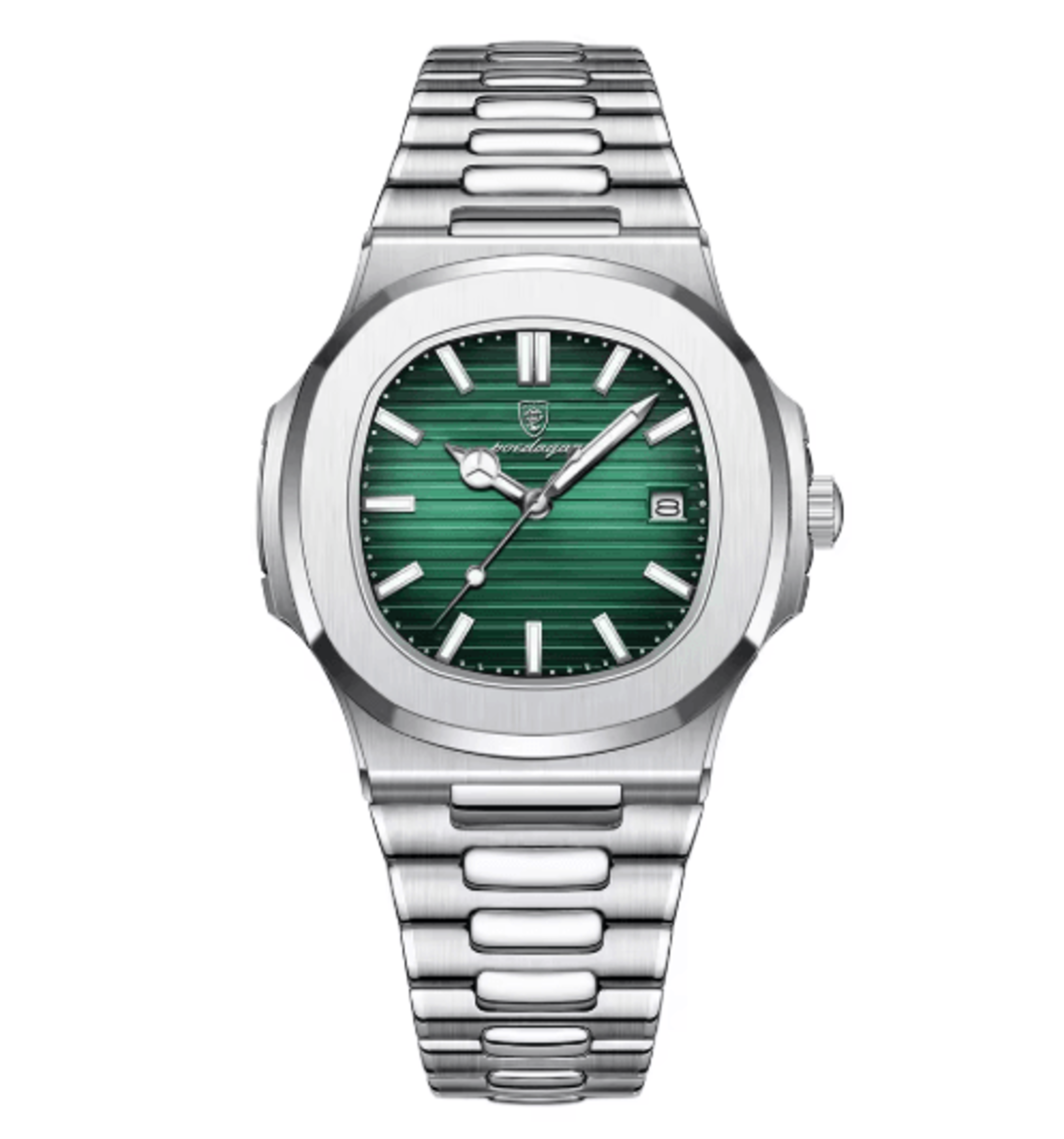 POEDAGAR Luxury Square Stainless Steel Quartz Watch For Men 1