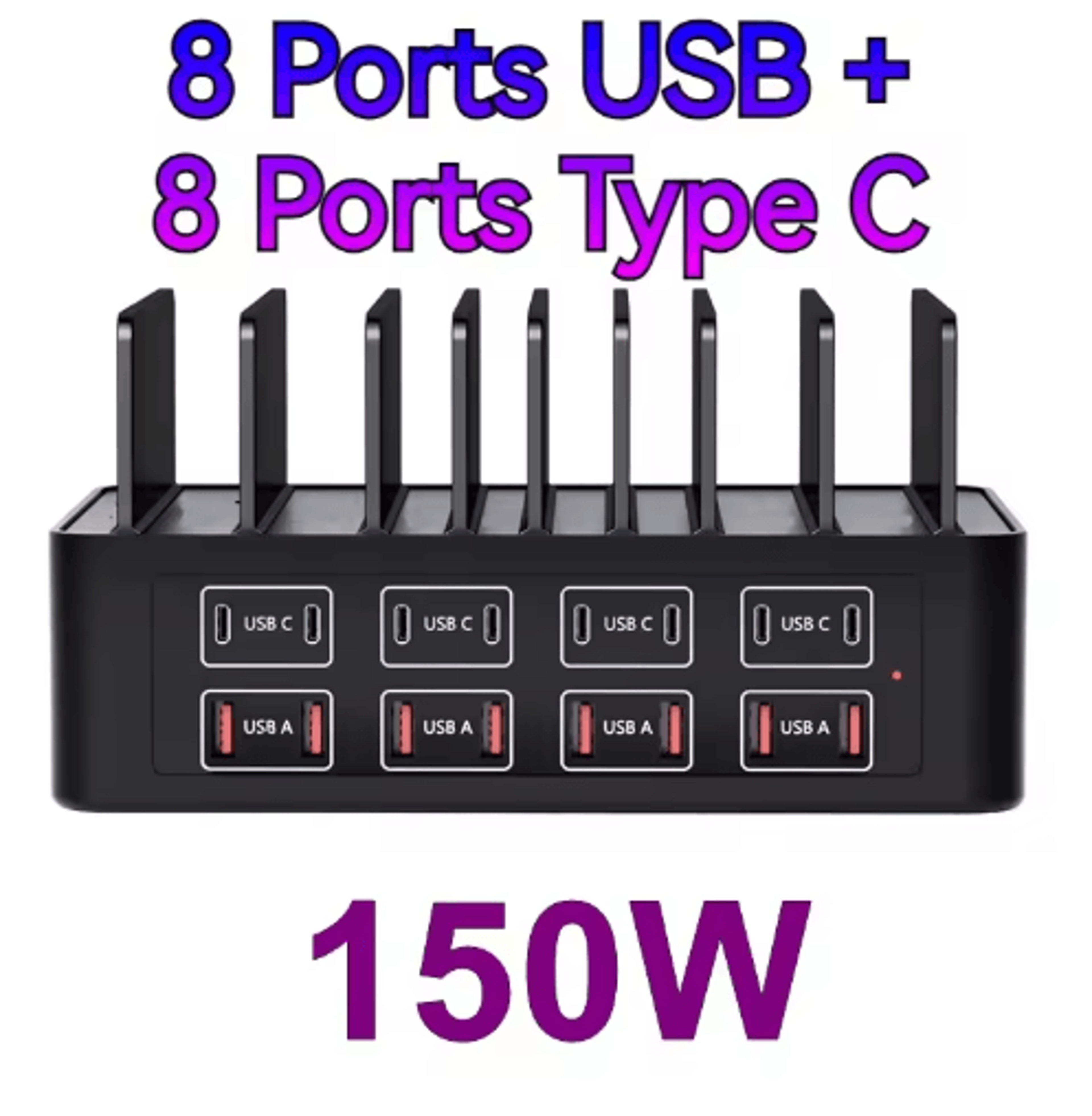 150W 16 Port USB C Charging Station Stand  Universal Fast Charging Hub For Multiple Devices 1