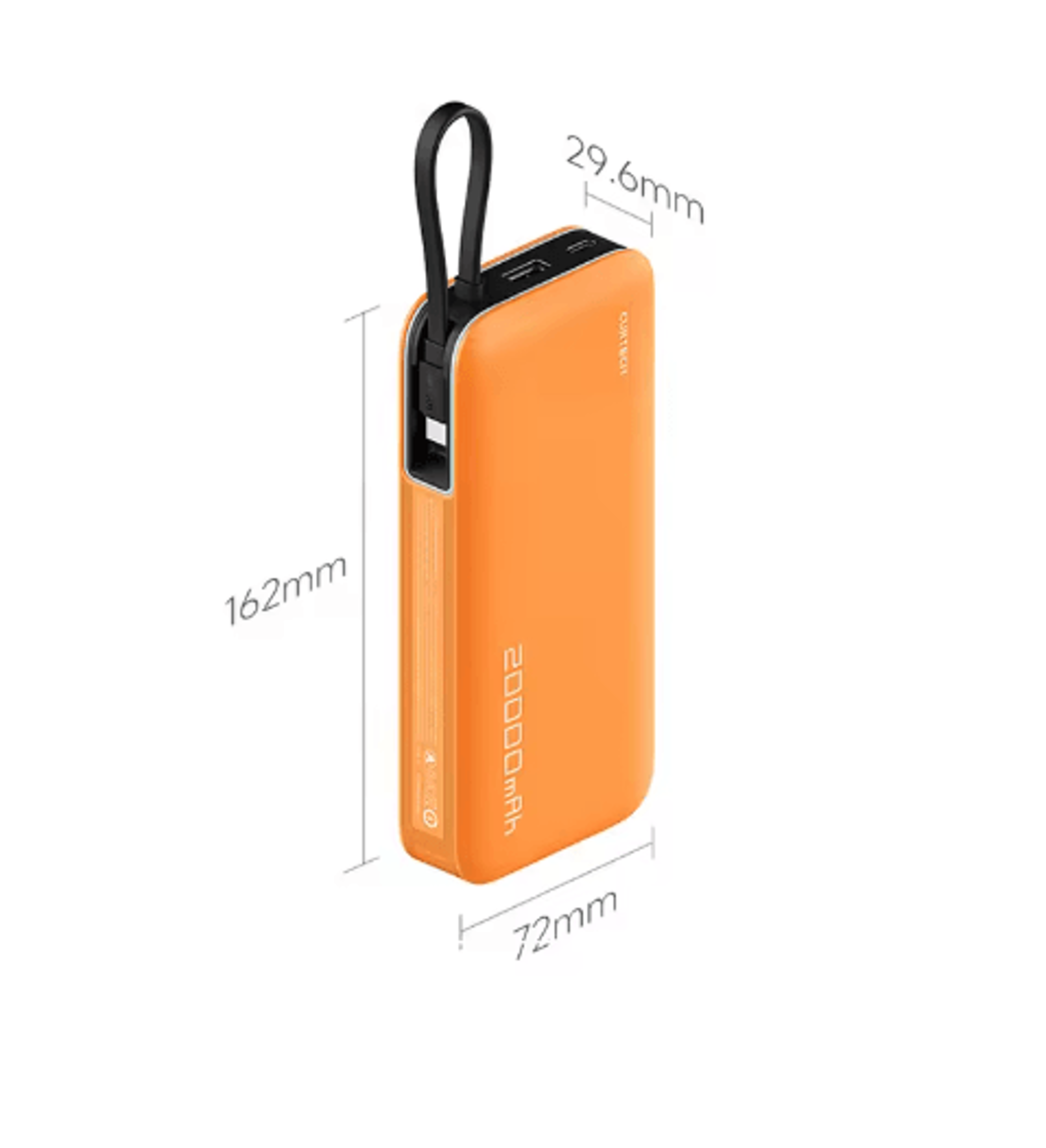 CUKTECH 20000mAh 55W USB C Power Bank With BuiltIn Cable  TwoWay Fast Charging 5