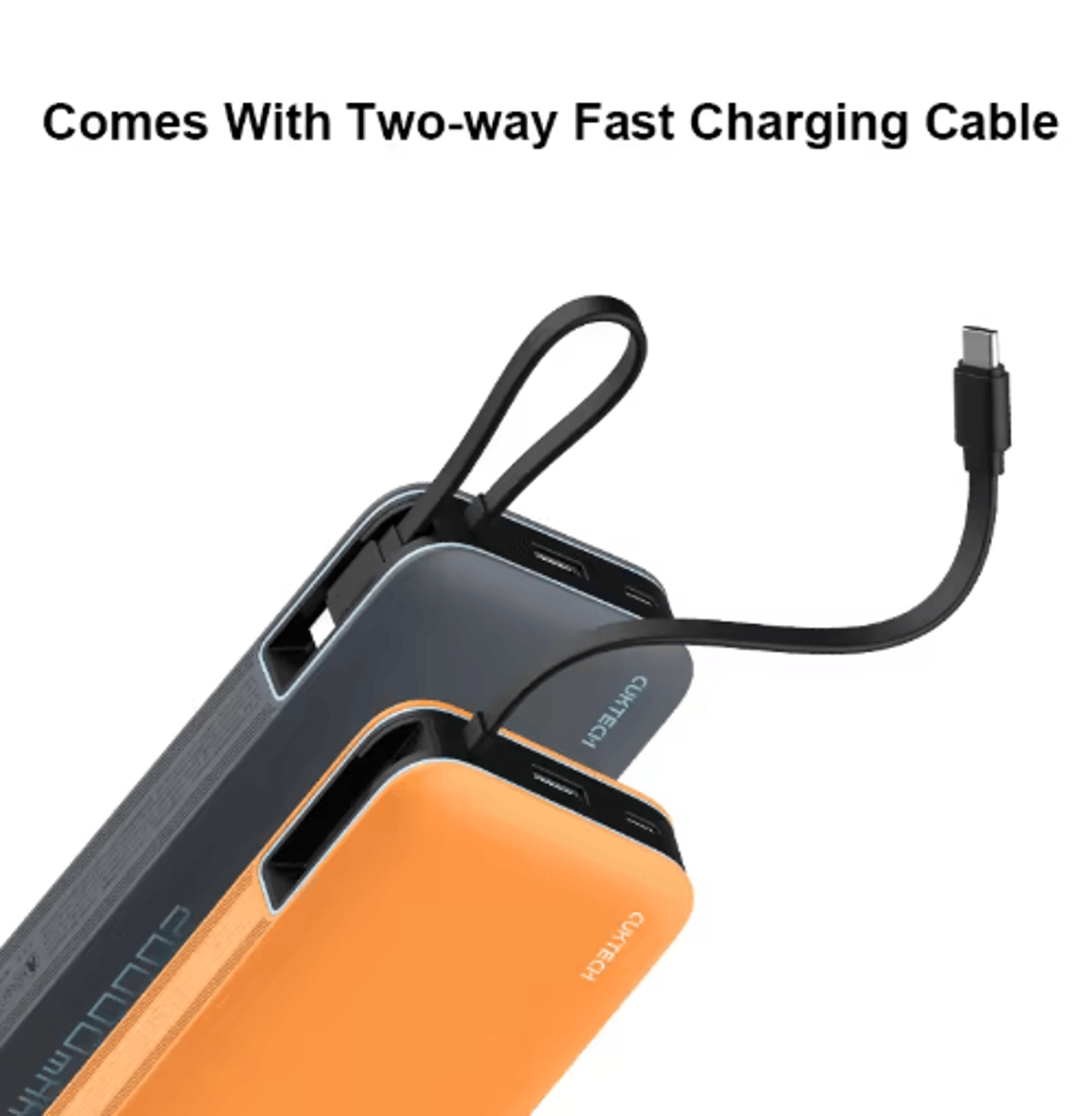 CUKTECH 20000mAh 55W USB C Power Bank With BuiltIn Cable  TwoWay Fast Charging 8
