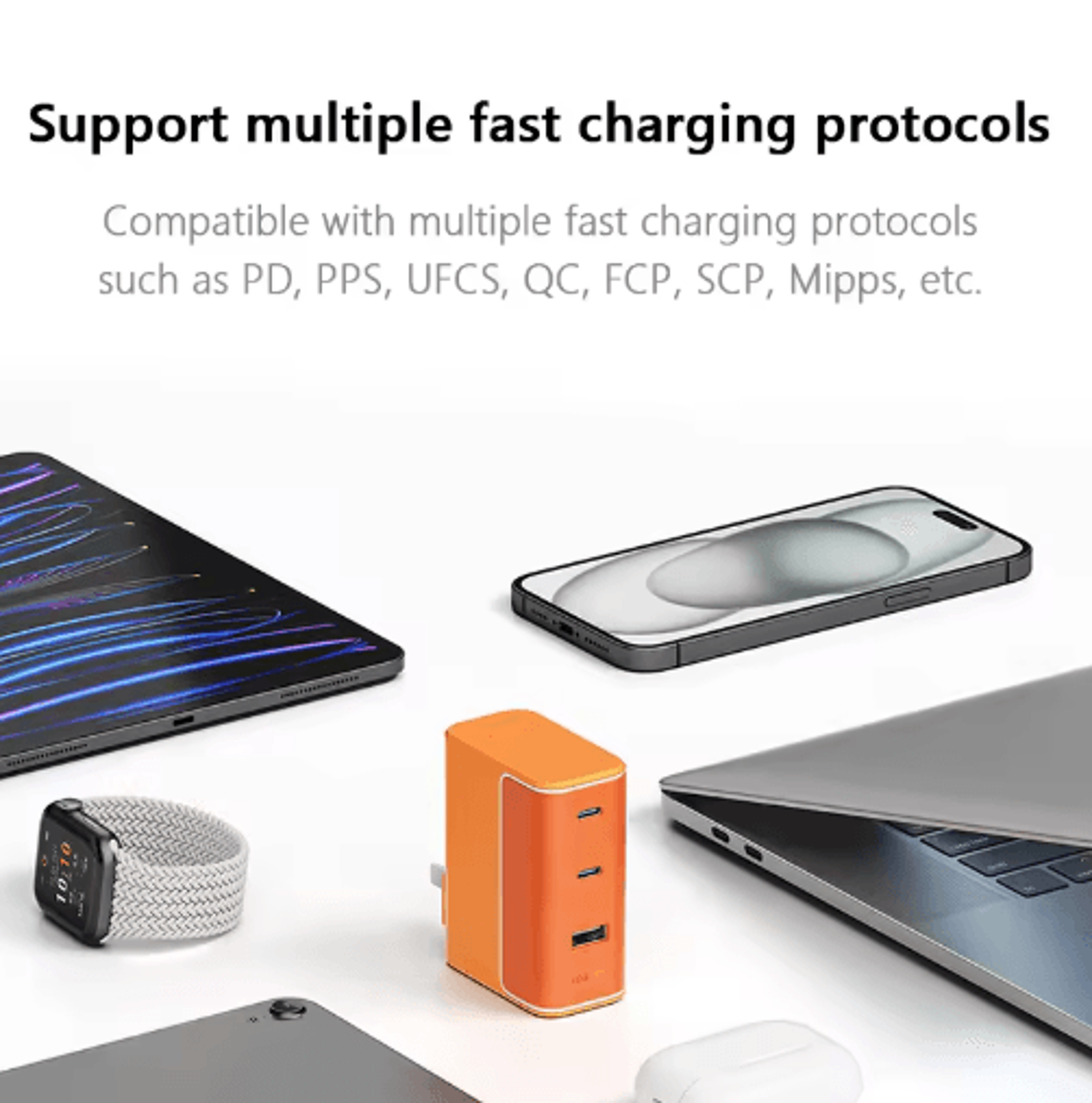 CUKTECH No10 120W GaN 3Port USB C Fast Charger For Laptop  Smartphones 2