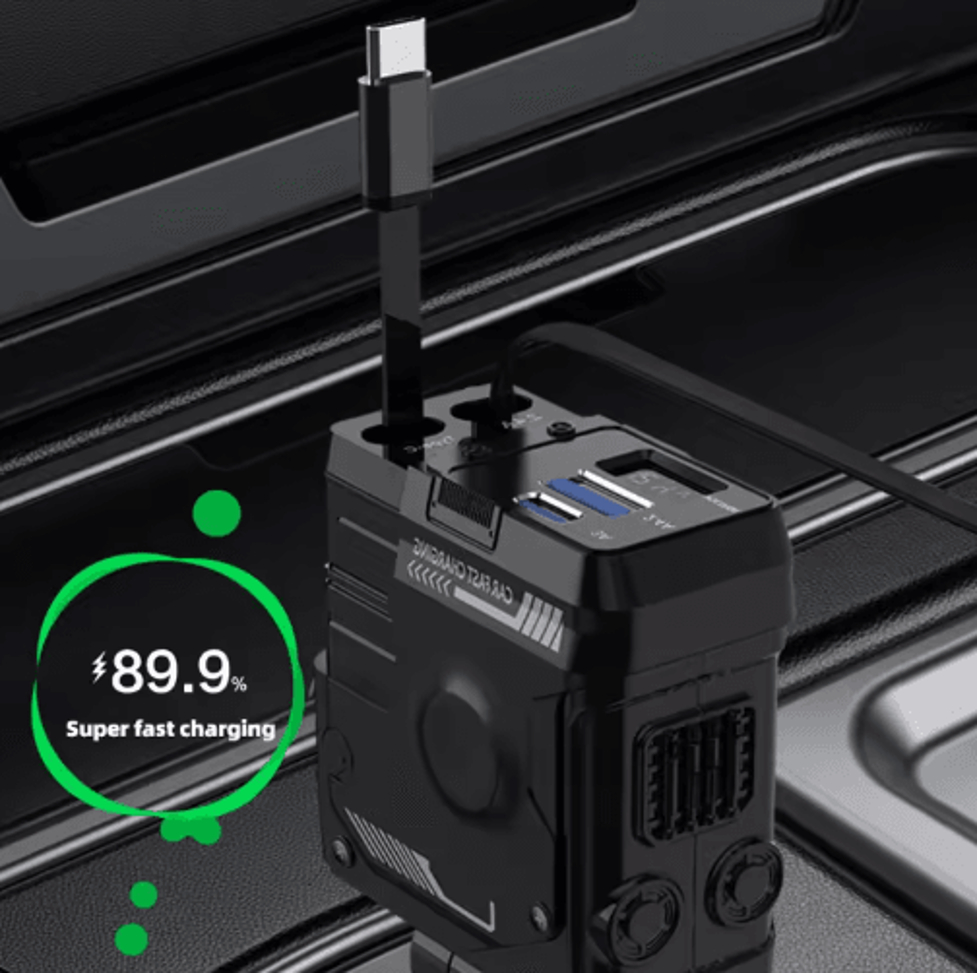 Retractable 4in1 Fast Charging Car Charging Cable  Adapter Universal MultiDevice Power Solution 7