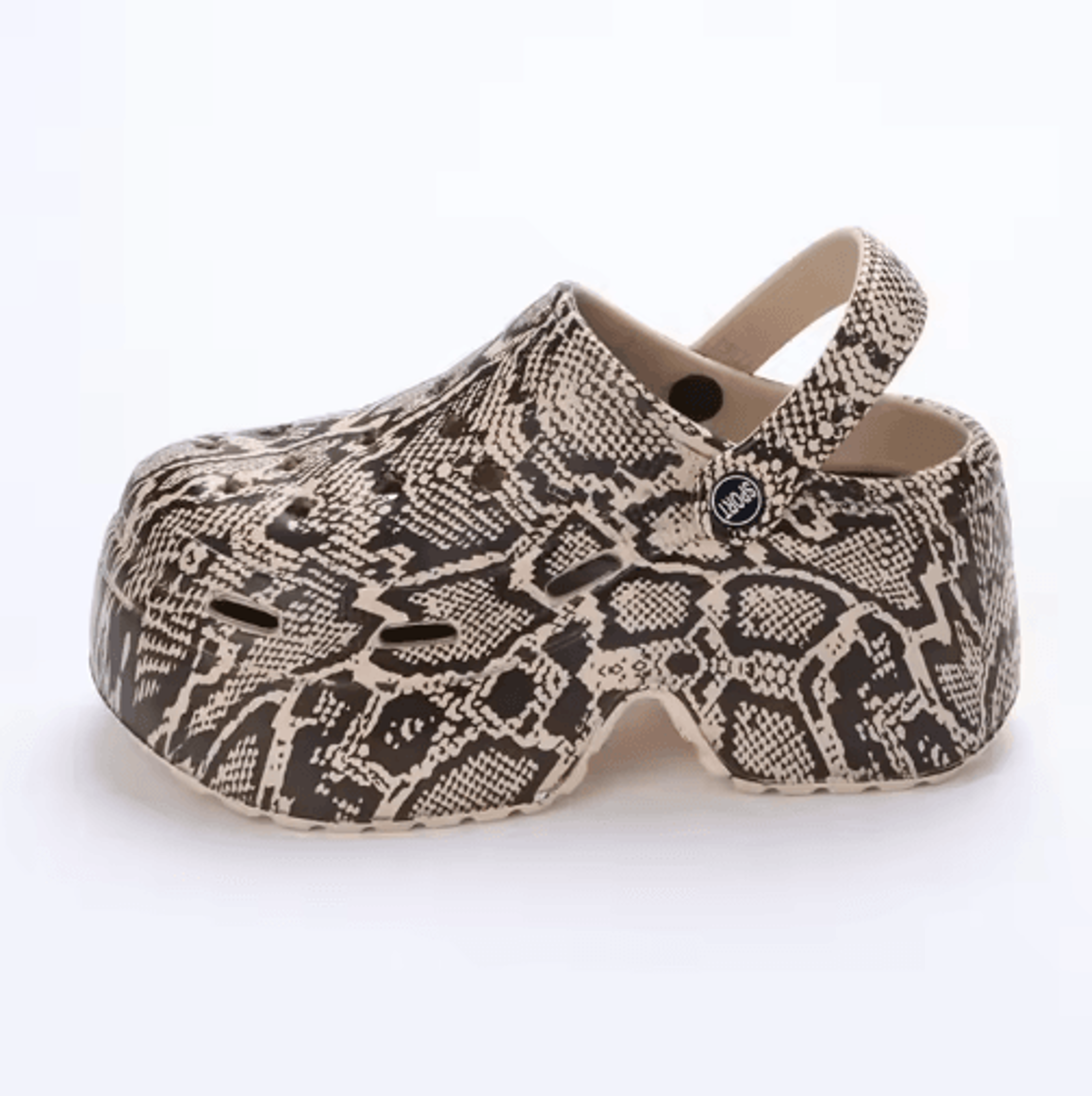 Leopard Chunky Platform Clogs Closed Toe Thick Bottom Wedge Sandals 6