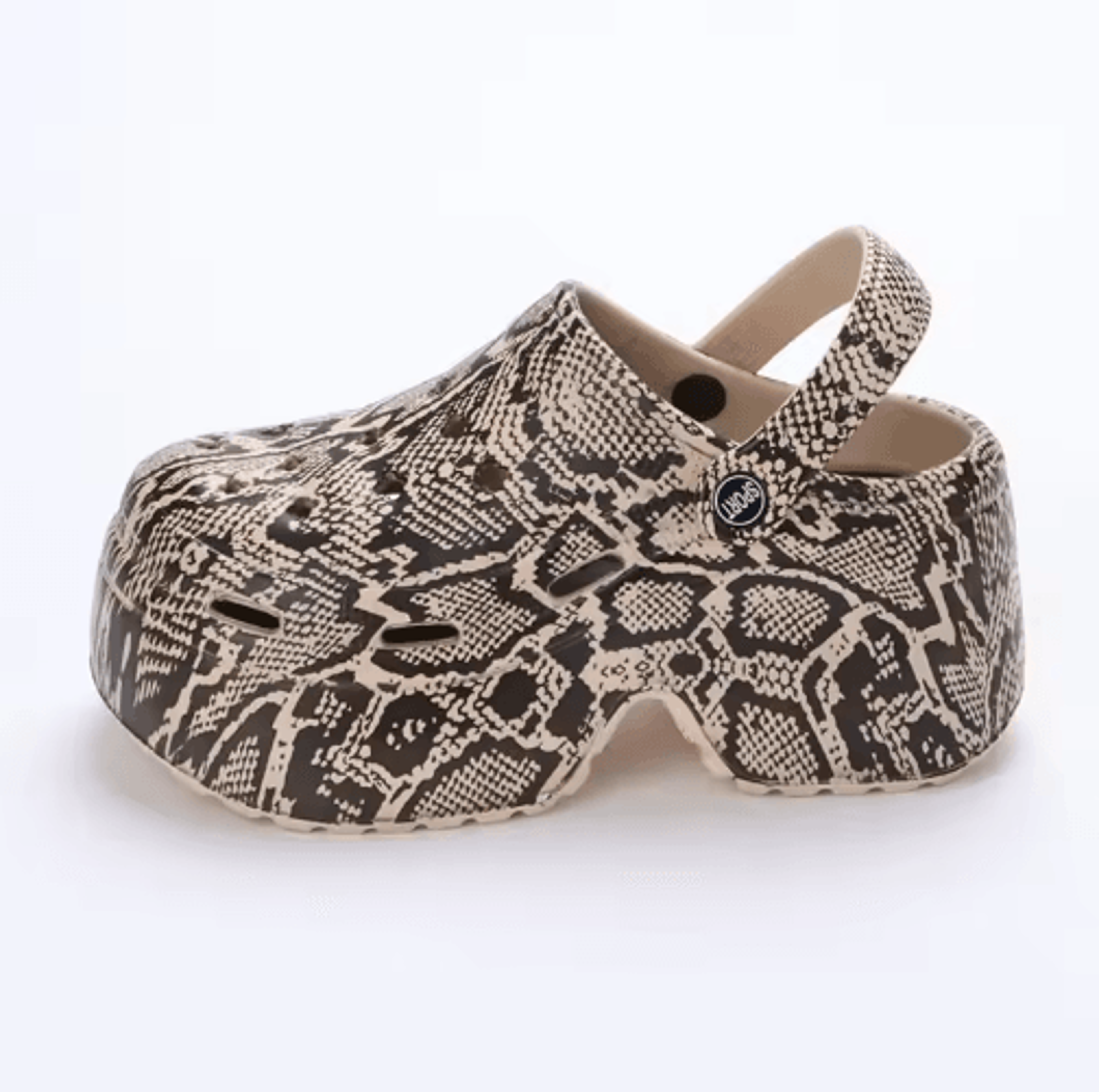 Leopard Chunky Platform Clogs Closed Toe Thick Bottom Wedge Sandals 7