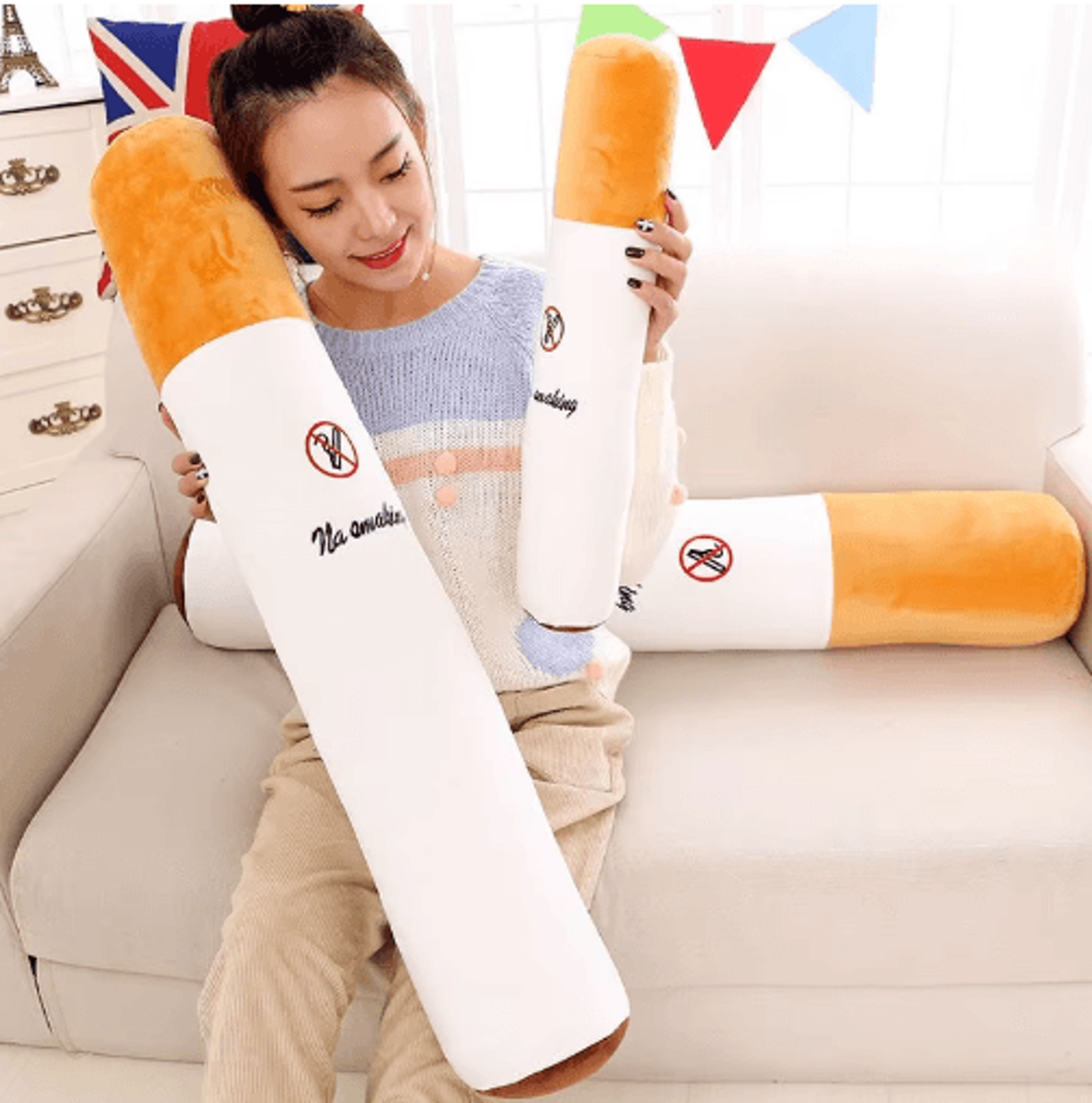 Creative Cigarette Plush Pillow  Novelty Sleeping Cushion  Funny Birthday Gift 8