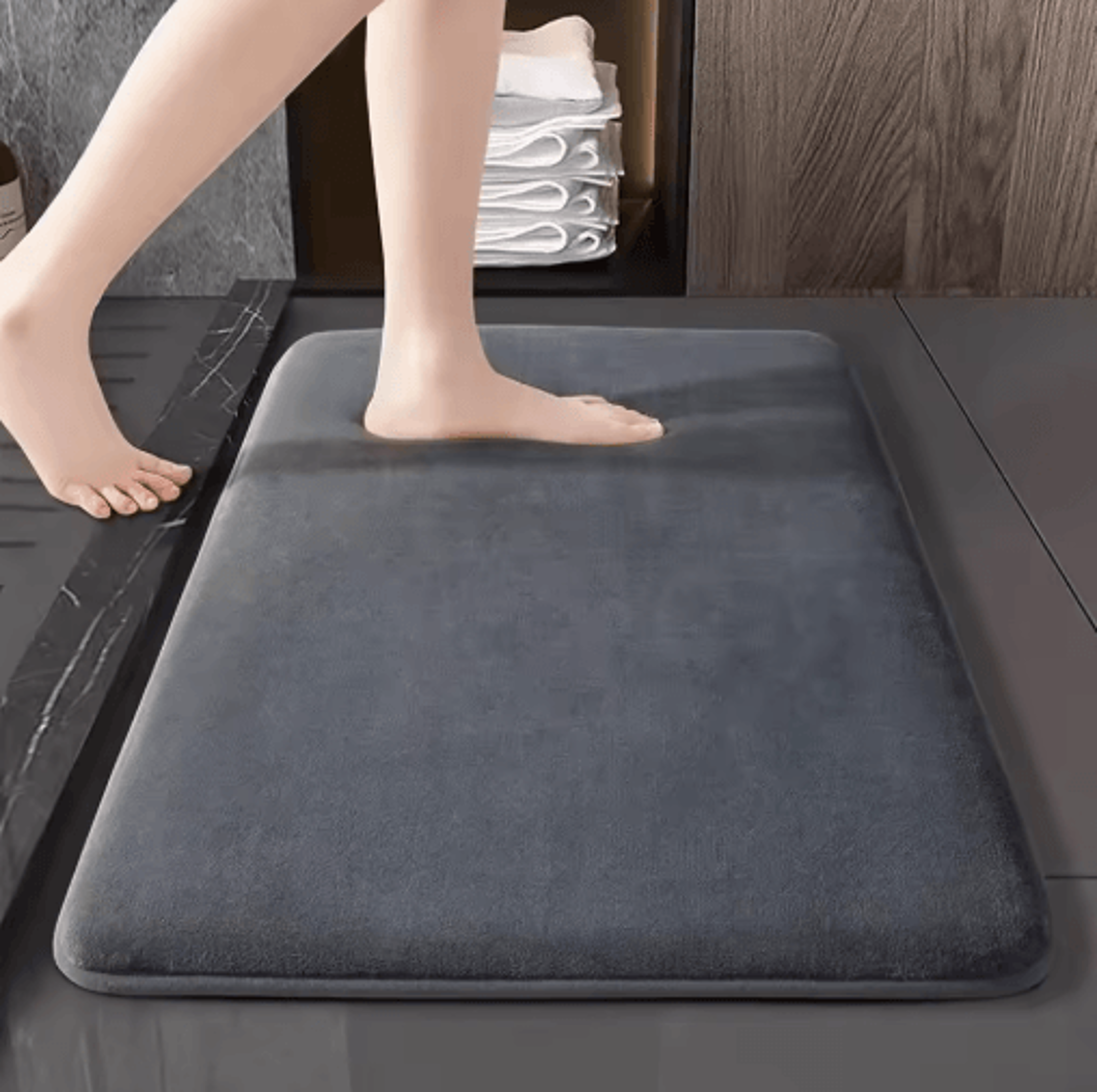 Ultra Soft Super Absorbent Bath Mat  Anti Slip Coral Velvet Bathroom  Door Floor Mat 6