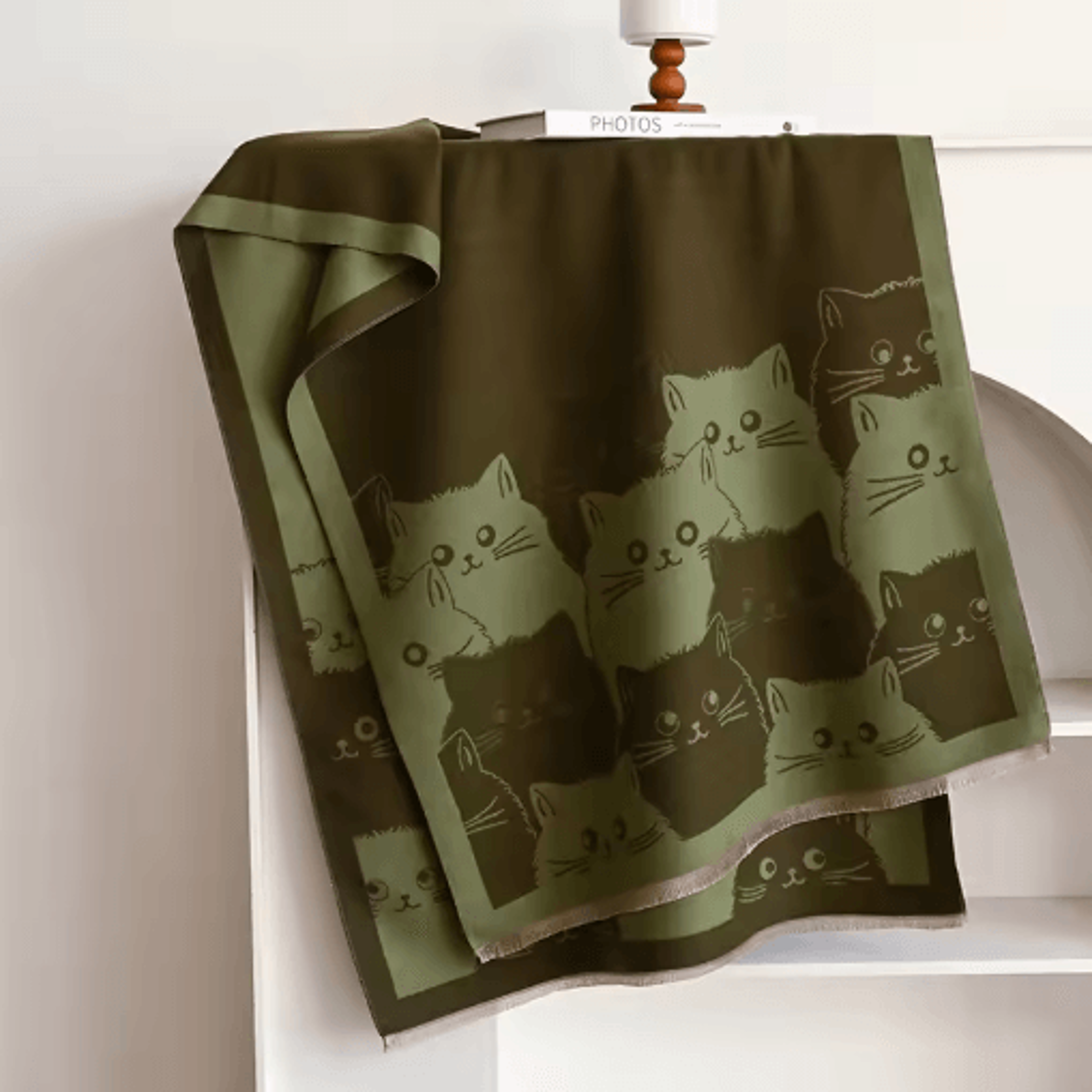 Cute Cat Jacquard Pashmina Scarf  Thick Cashmere Winter Shawl  Blanket Wrap For Women 5