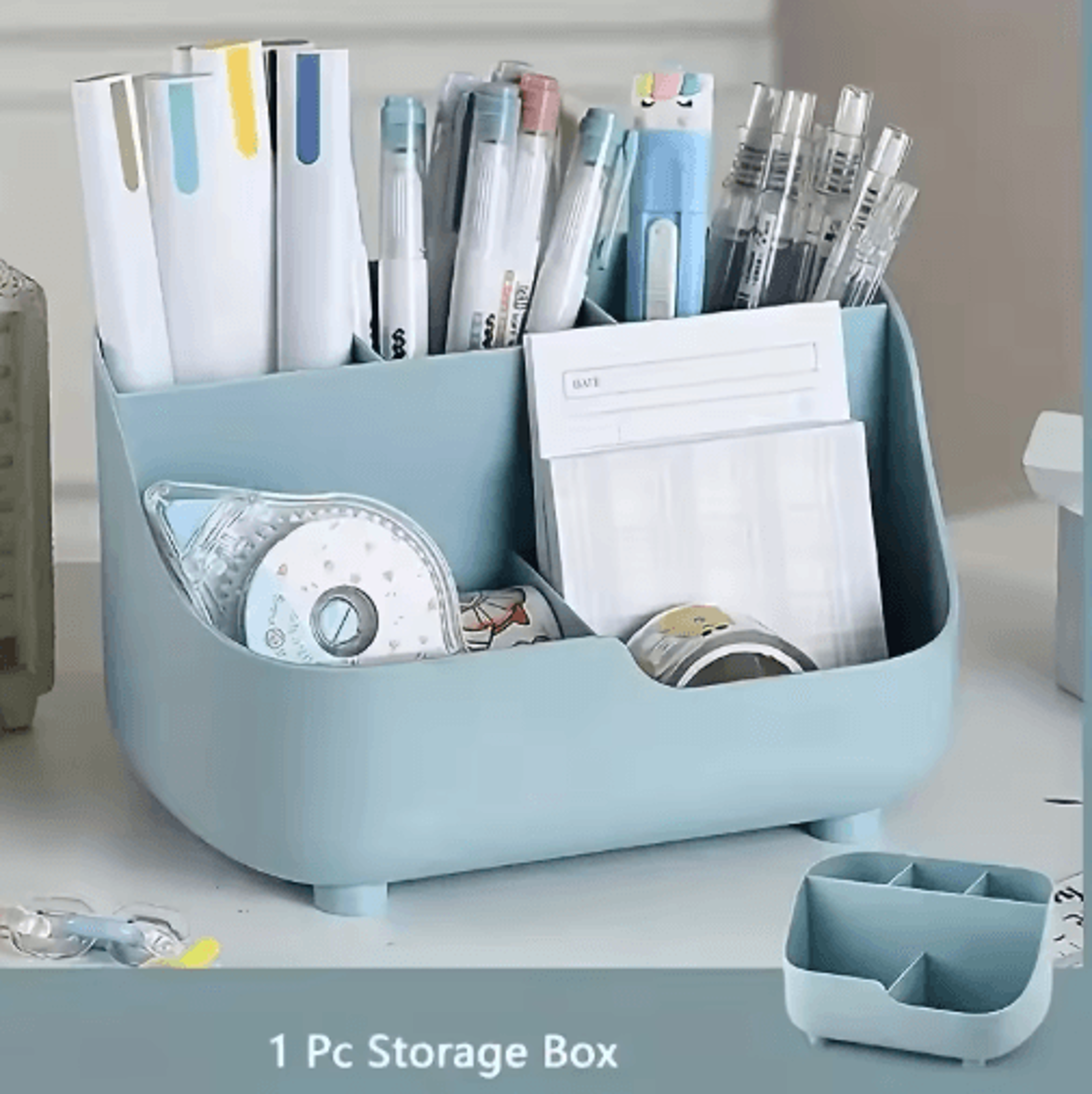 Large Capacity Five Compartment Desk Organizer  Student  Office Desktop Storage Box 2