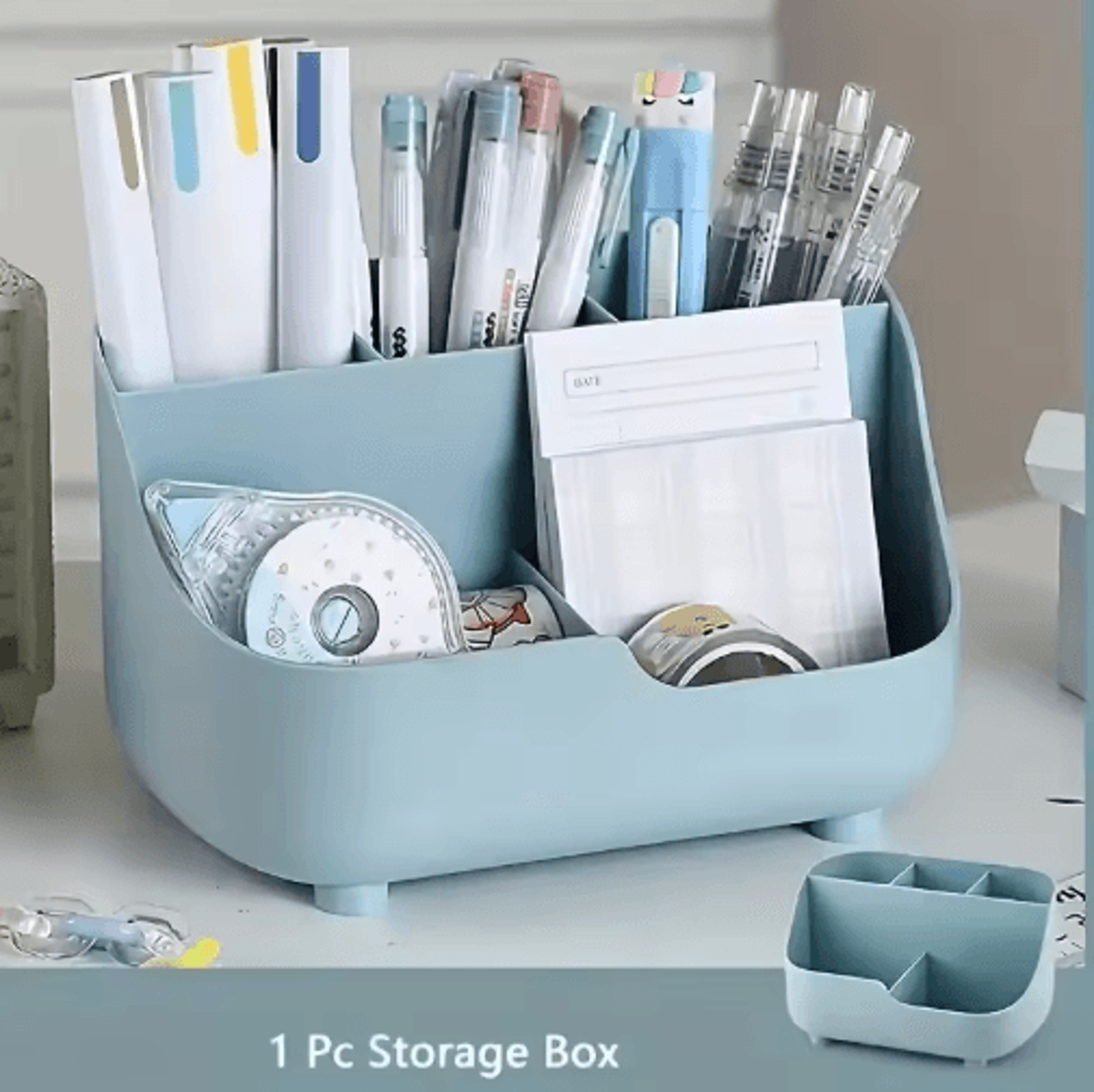 Large Capacity Five Compartment Desk Organizer  Student  Office Desktop Storage Box 7