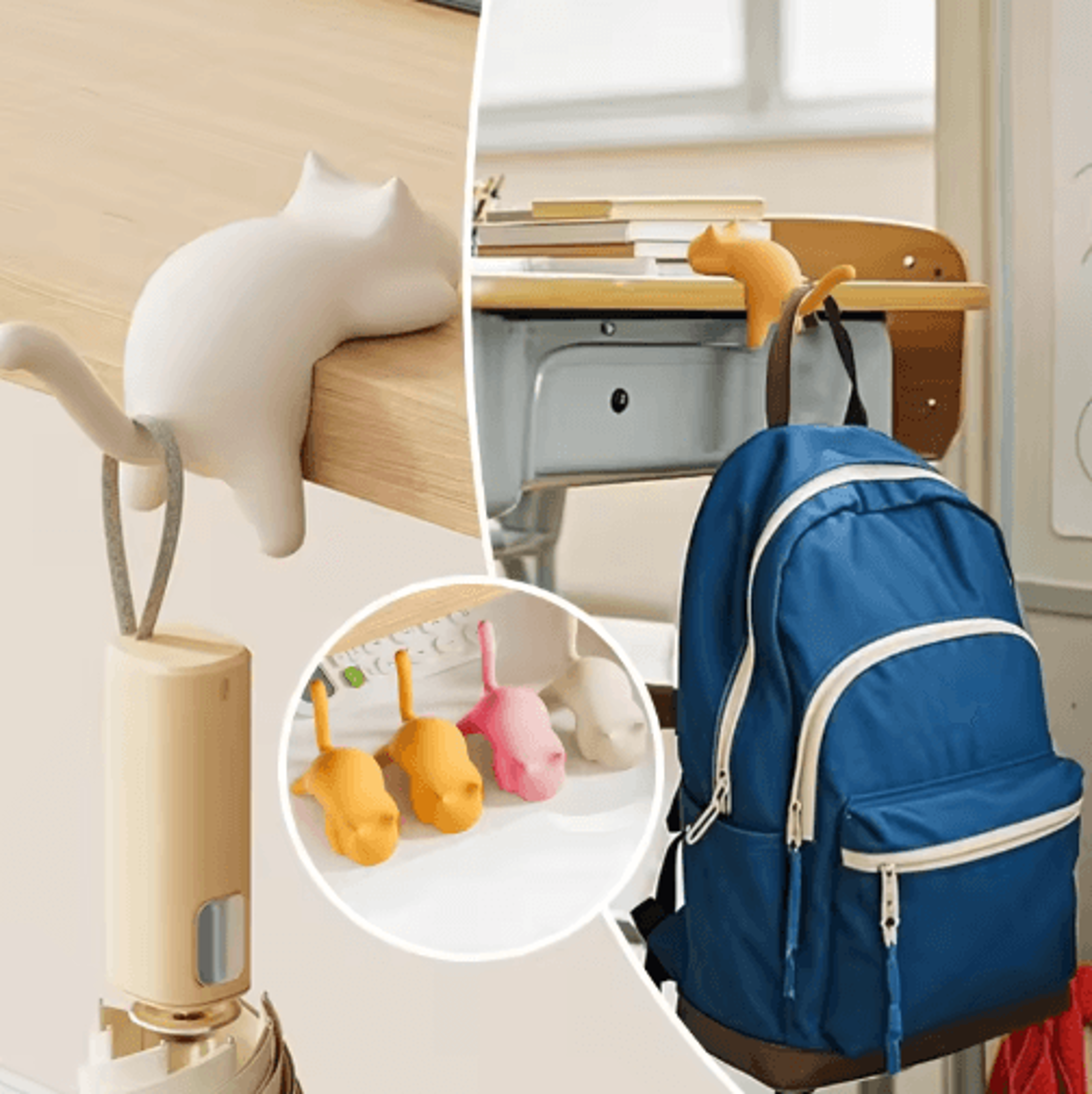 cute cat table keychain hook desktop key organizer