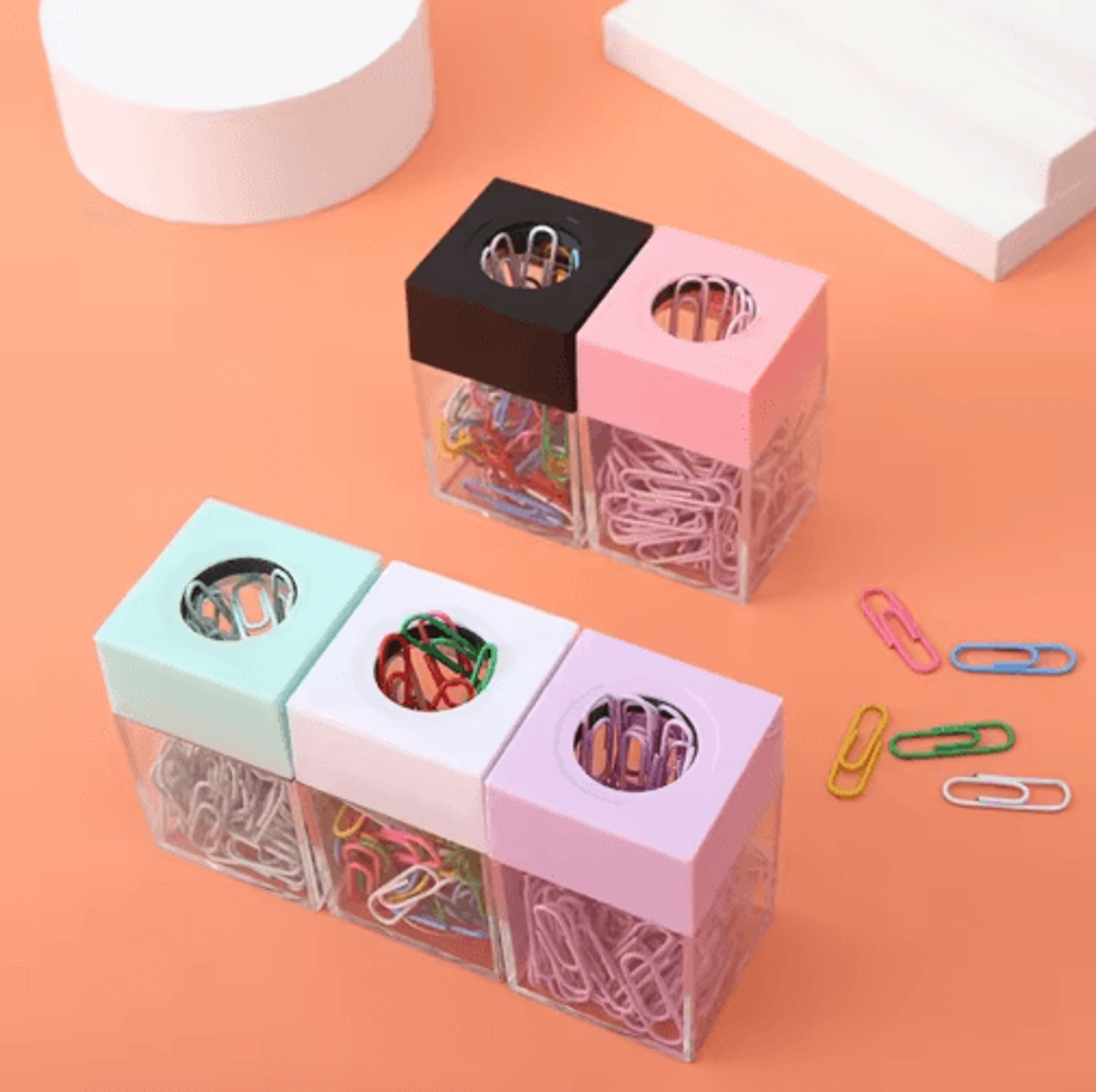 cute magnetic paper clip holder desk organizer with clips