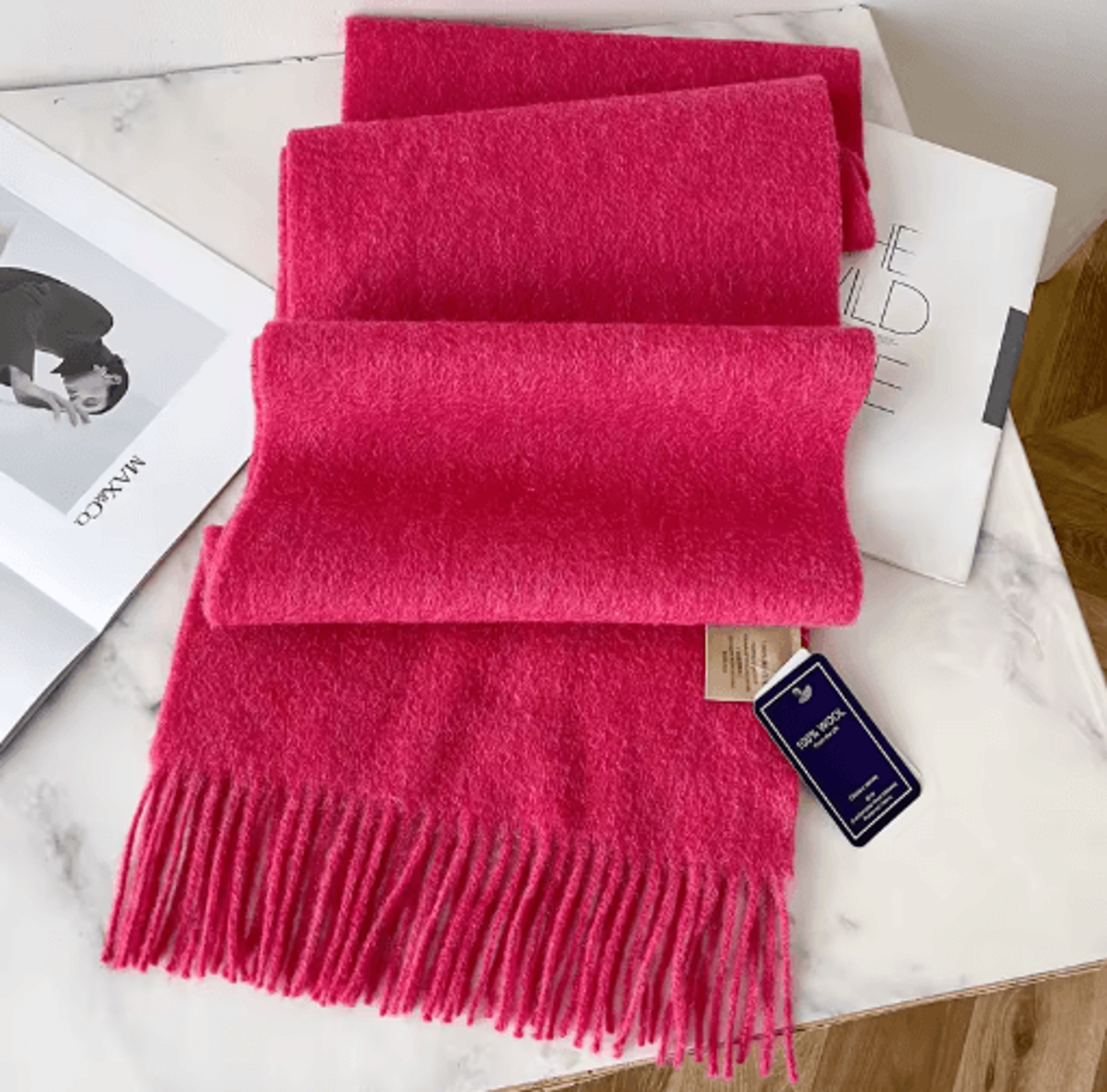 100 Wool Winter Narrow Scarf In Solid Colors For Men And Women 2