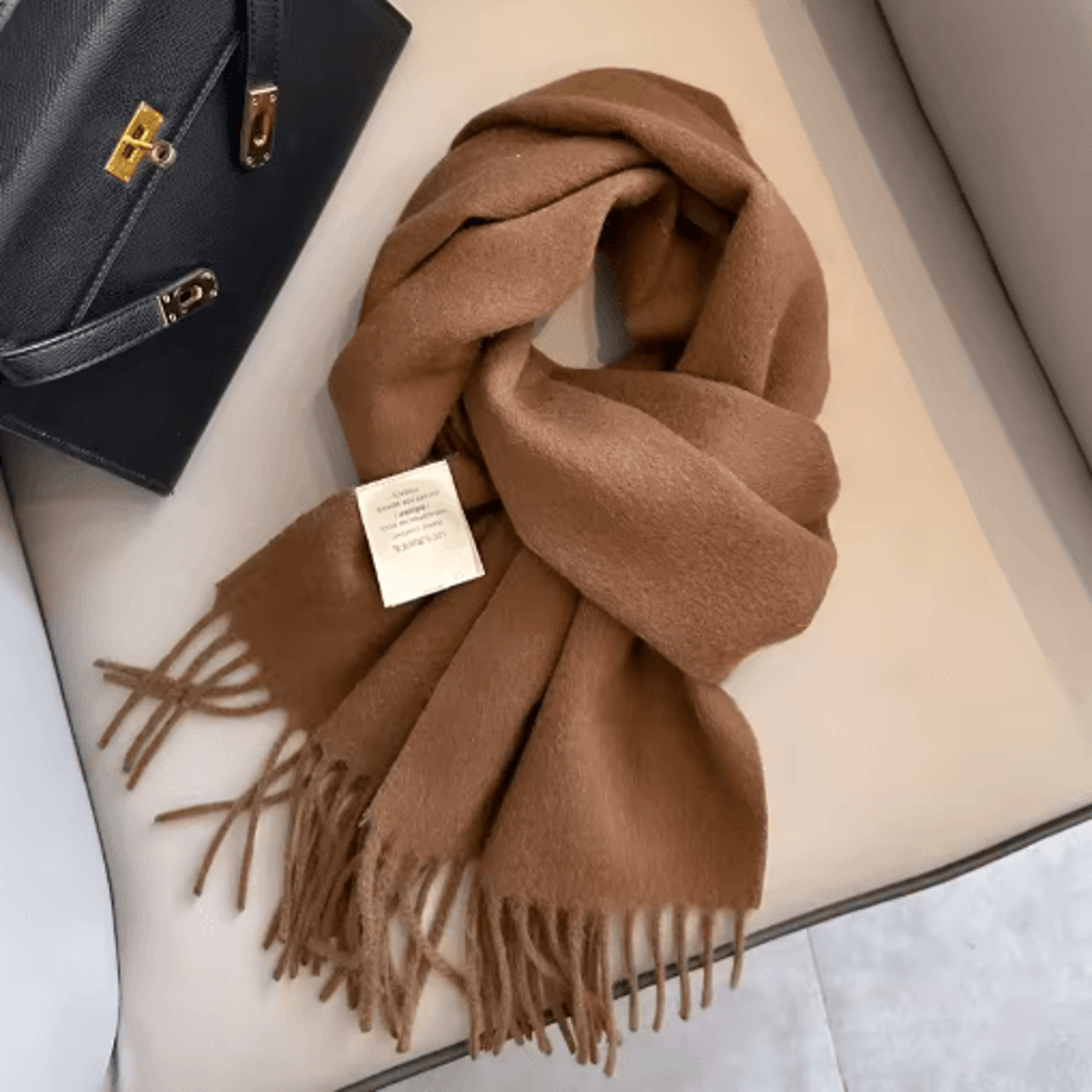 100 Wool Winter Narrow Scarf In Solid Colors For Men And Women 21