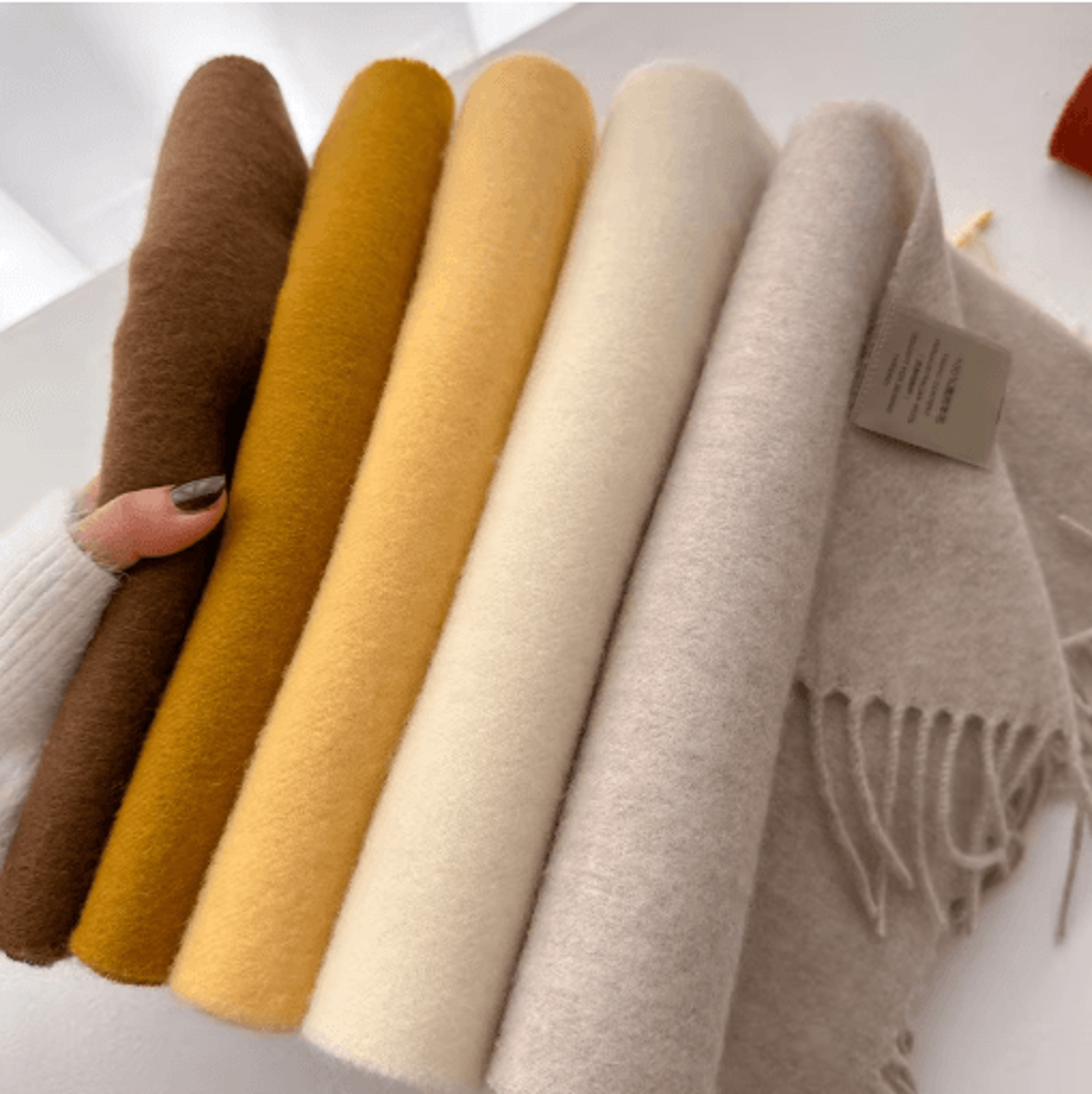 100 Wool Winter Narrow Scarf In Solid Colors For Men And Women 29