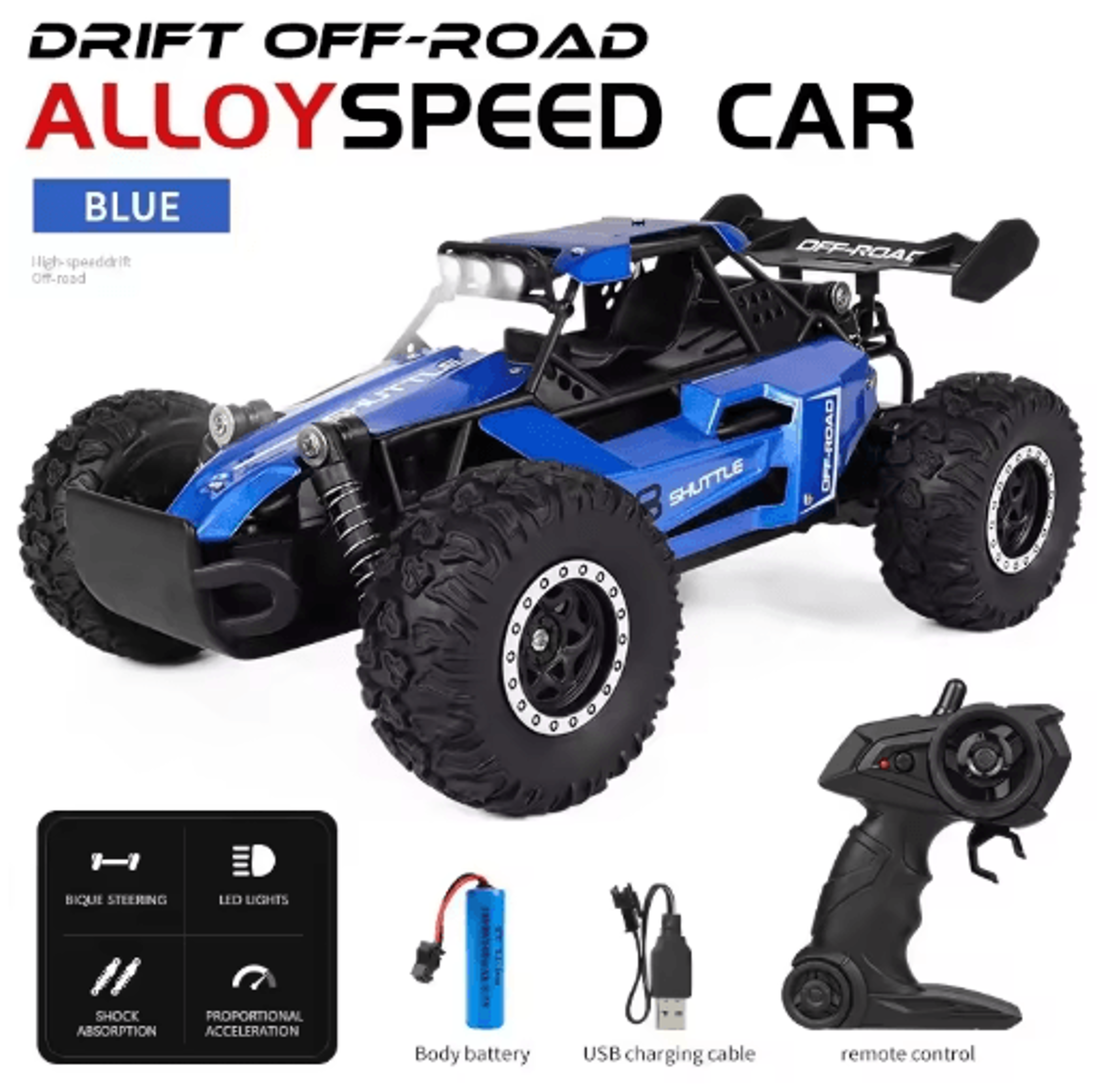 116 High Speed Off Road RC Car With LED Lights And 24GHz Control 27
