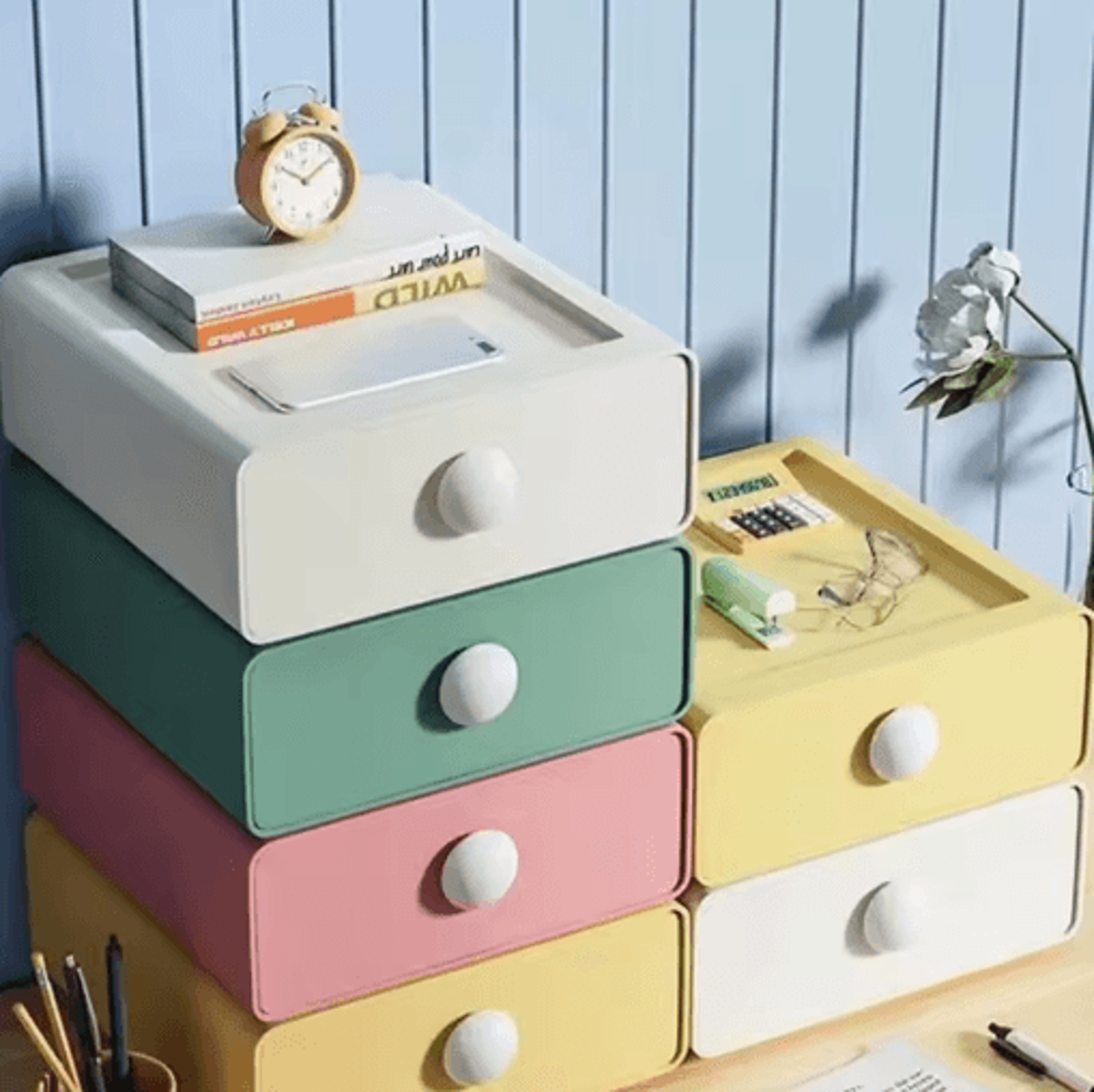 Single Stackable Desk Drawer Storage Box For Stationery And Sundries 8