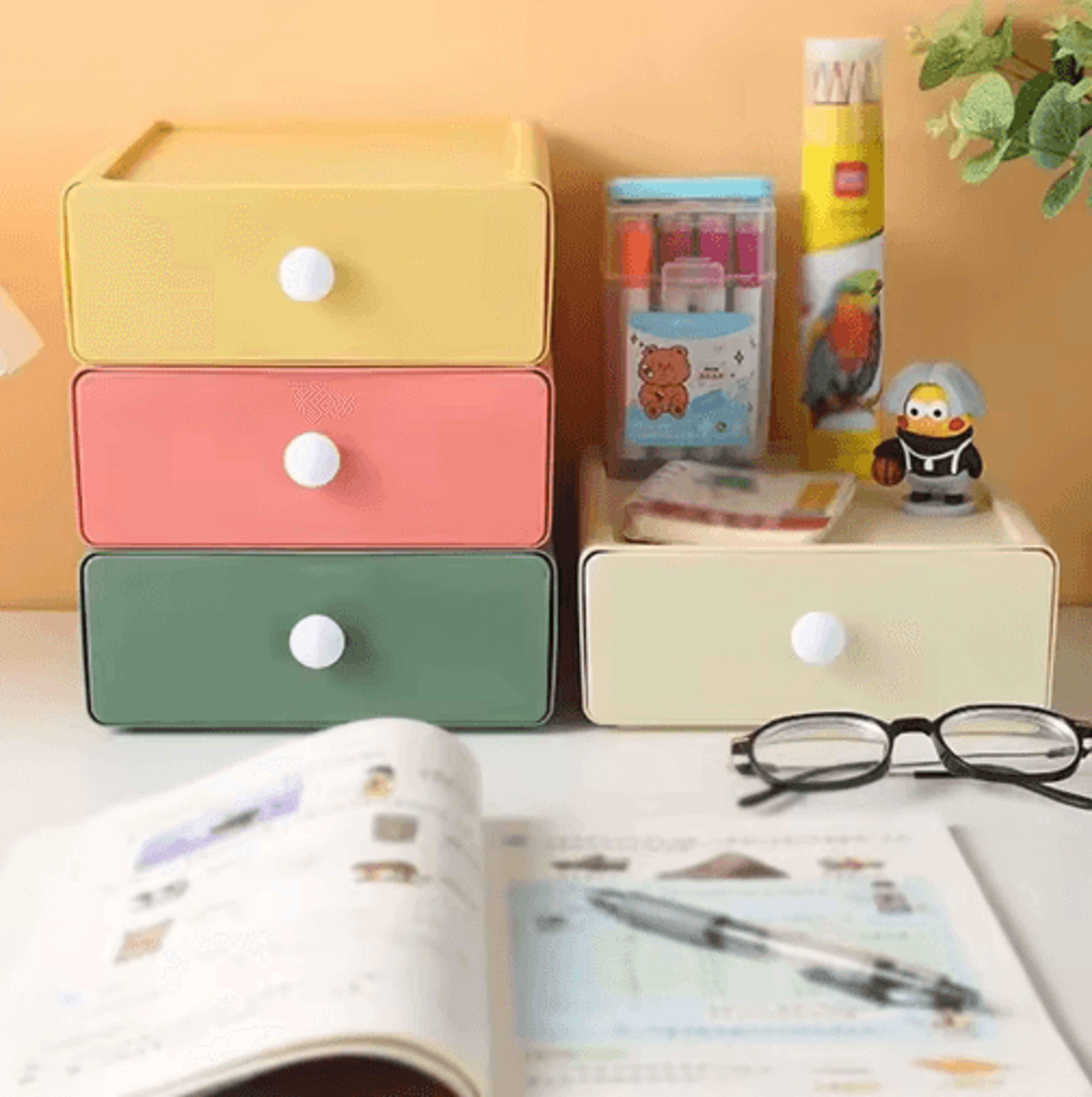 Single Stackable Desk Drawer Storage Box For Stationery And Sundries 9