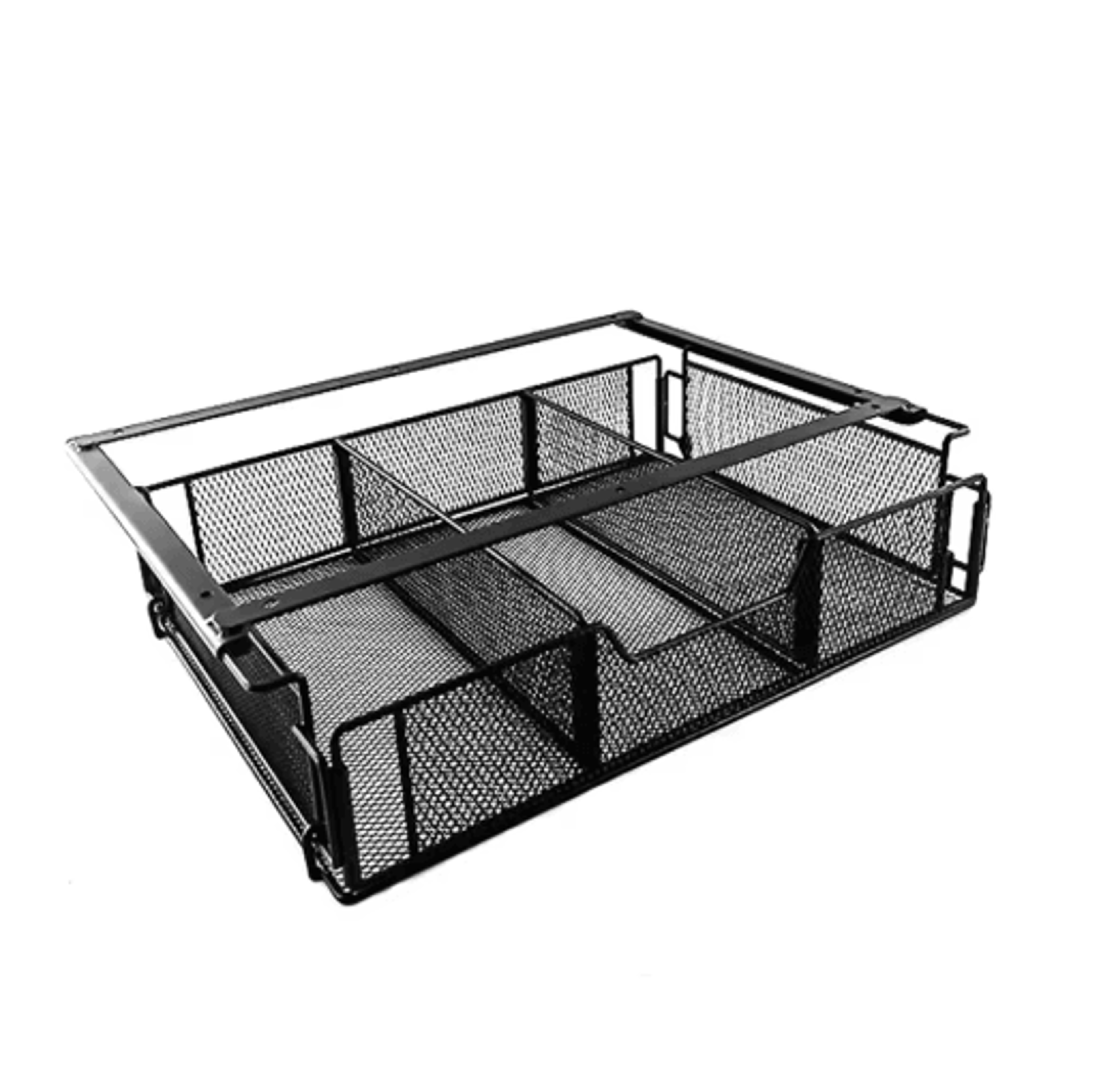Under Desk Drawer Organizer Set With Black Desktop Storage Basket 1