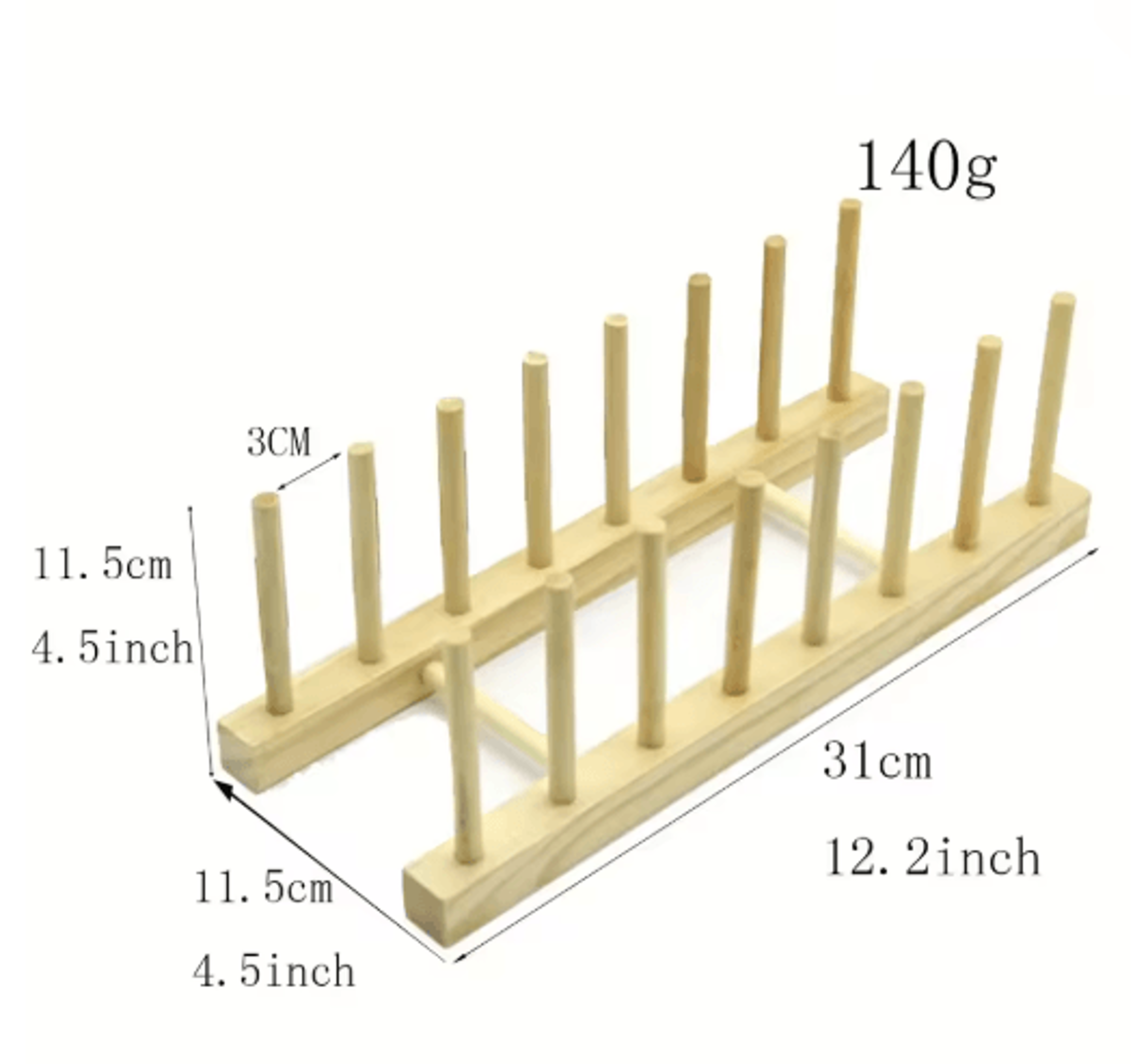 Wooden Dish Drainer Rack Bamboo Plate  Pot Lid Drying Stand For Kitchen Counter 3