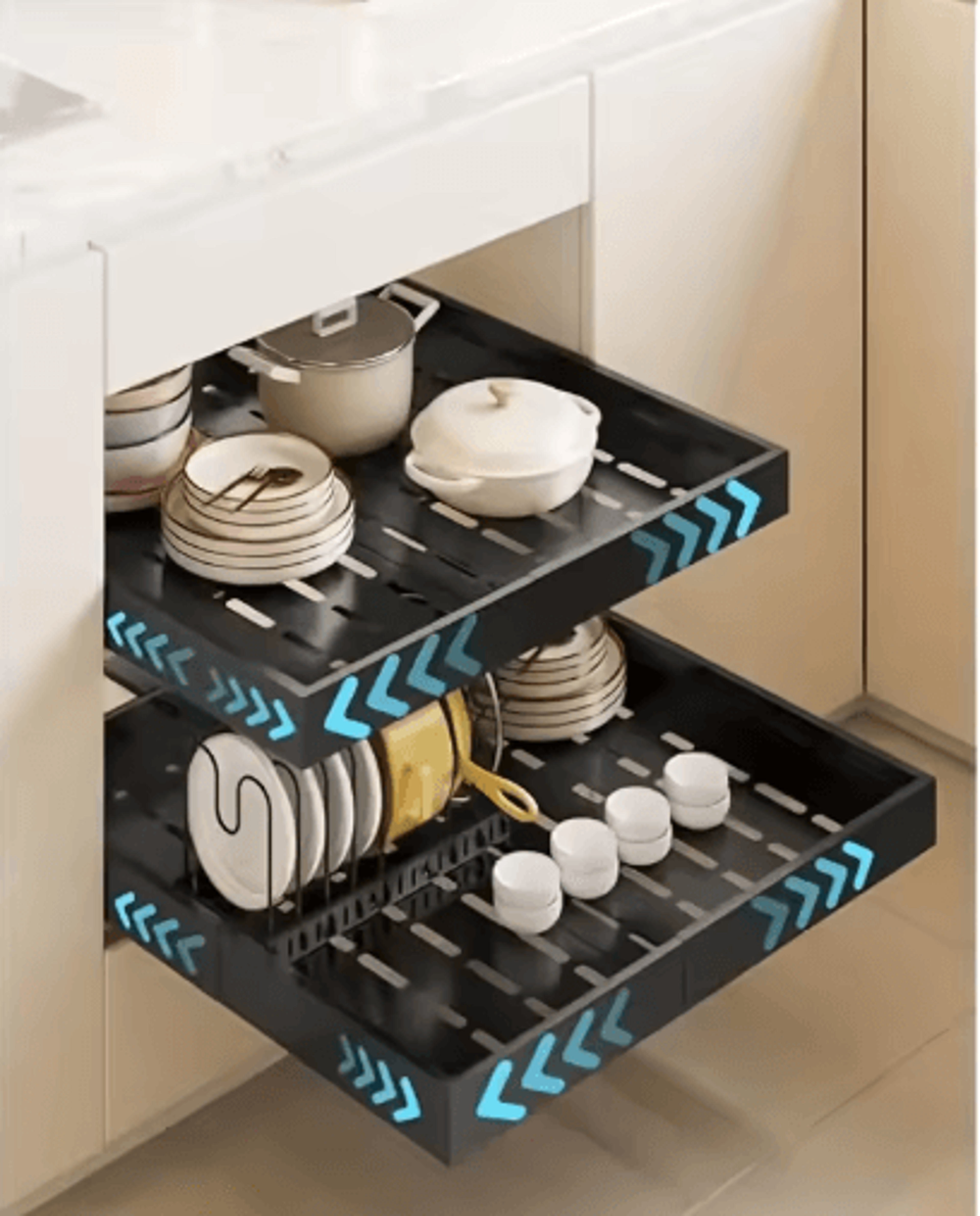 Expandable Pull Out Cabinet Organizer Sliding Under Sink Kitchen Storage Rack 2